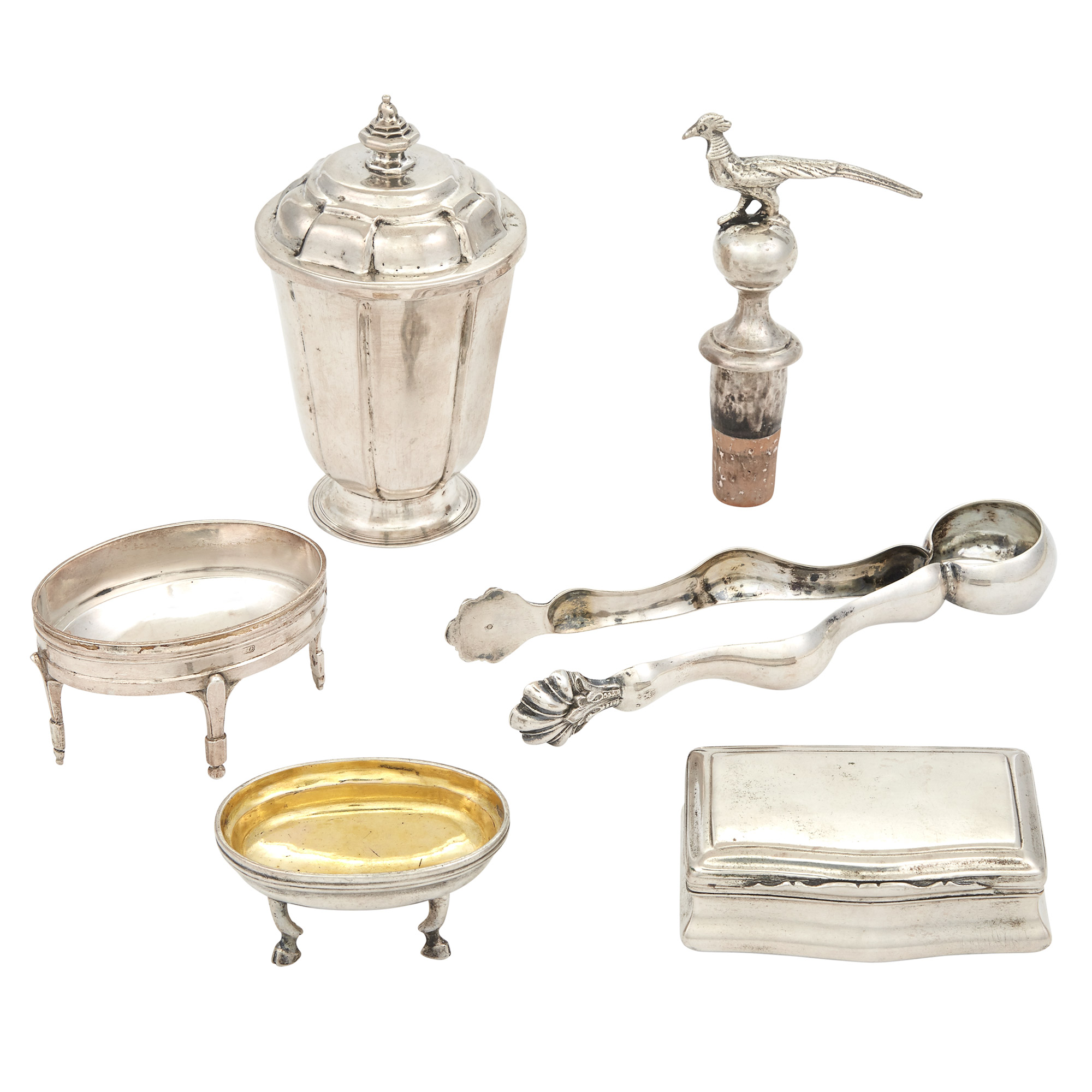 Lot image - Group of Six Continental Silver Table Articles