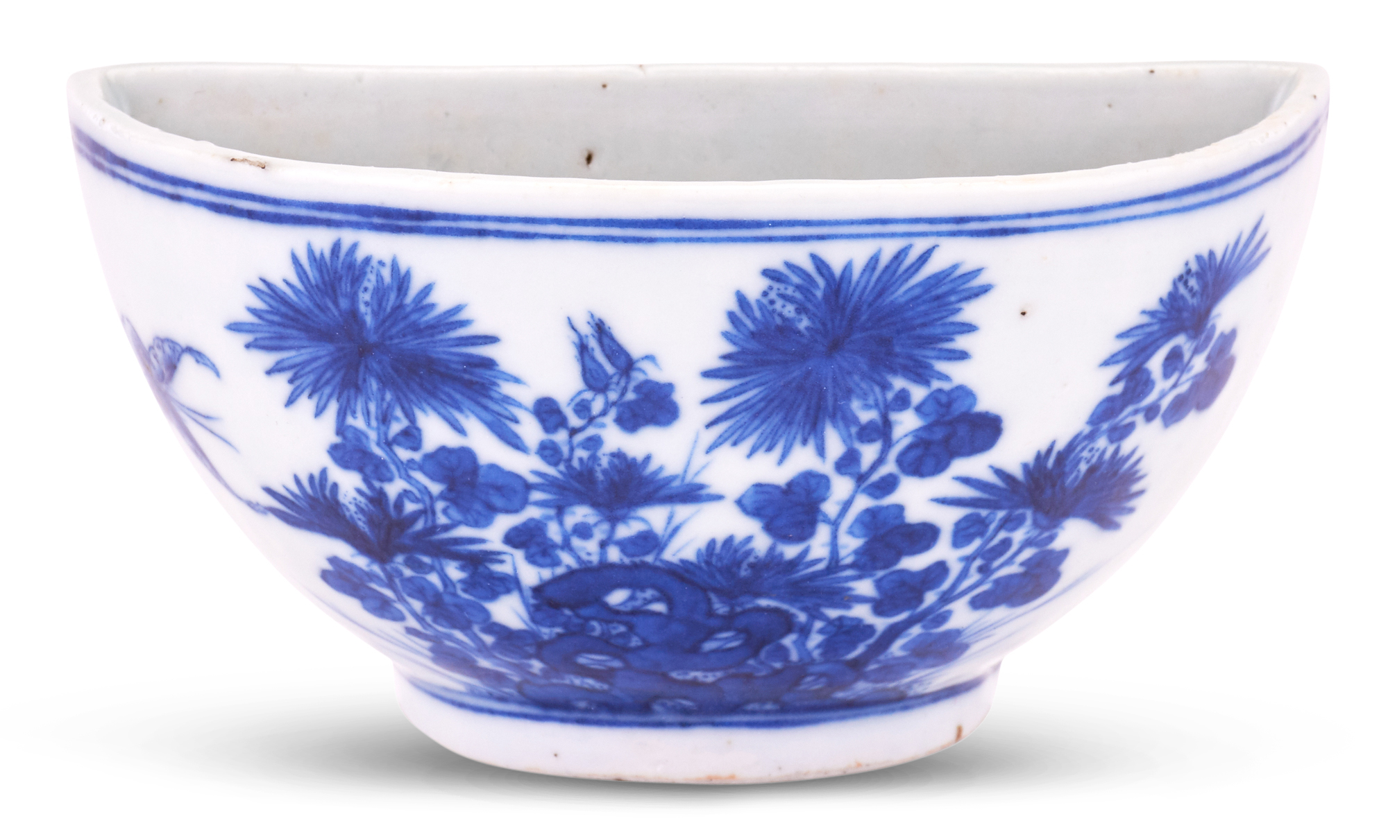 Lot image - A Chinese Blue and White Porcelain Wall Vase