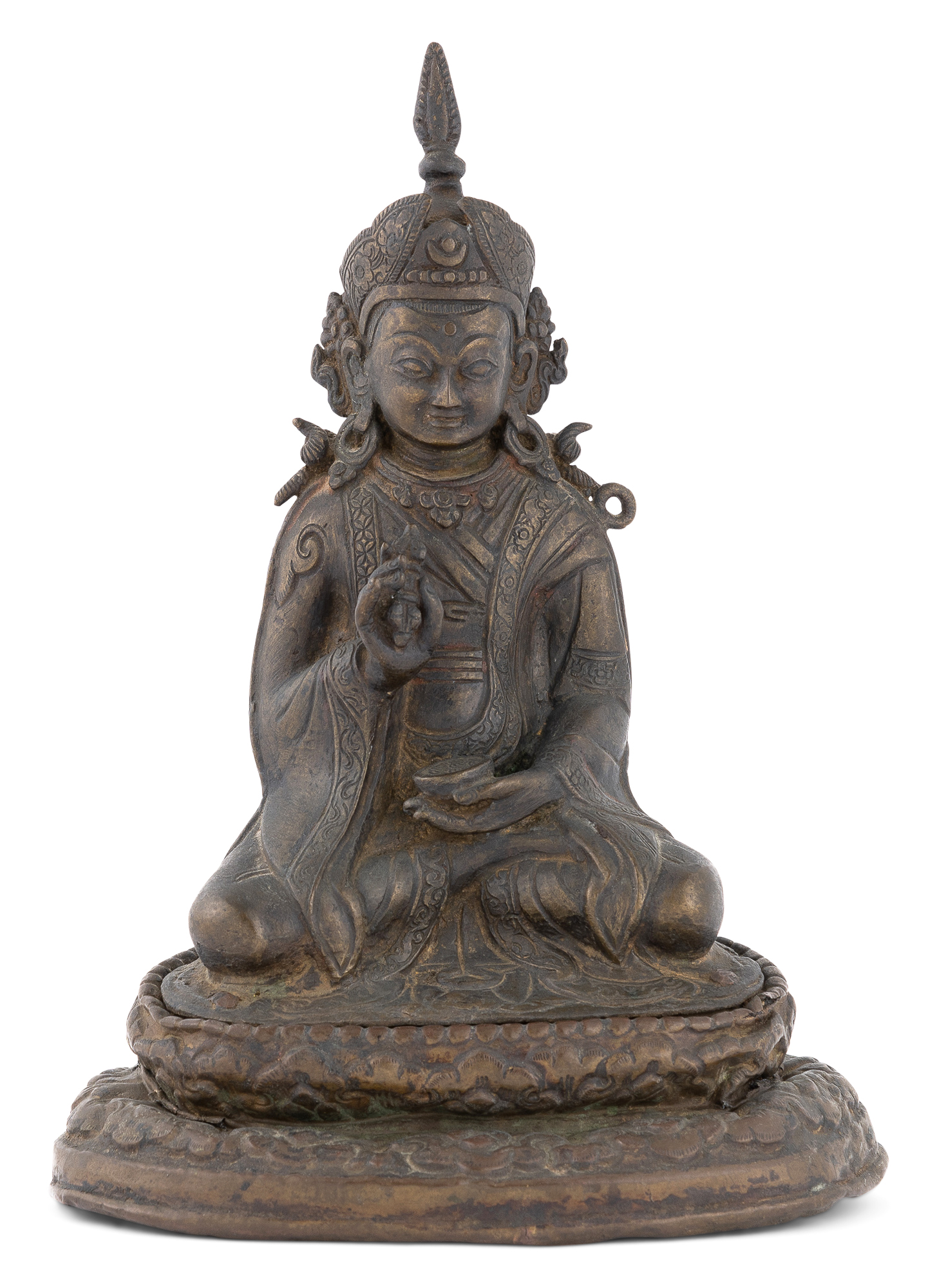 Lot image - A Tibetan Copper Alloy Figure of Padmasambhava