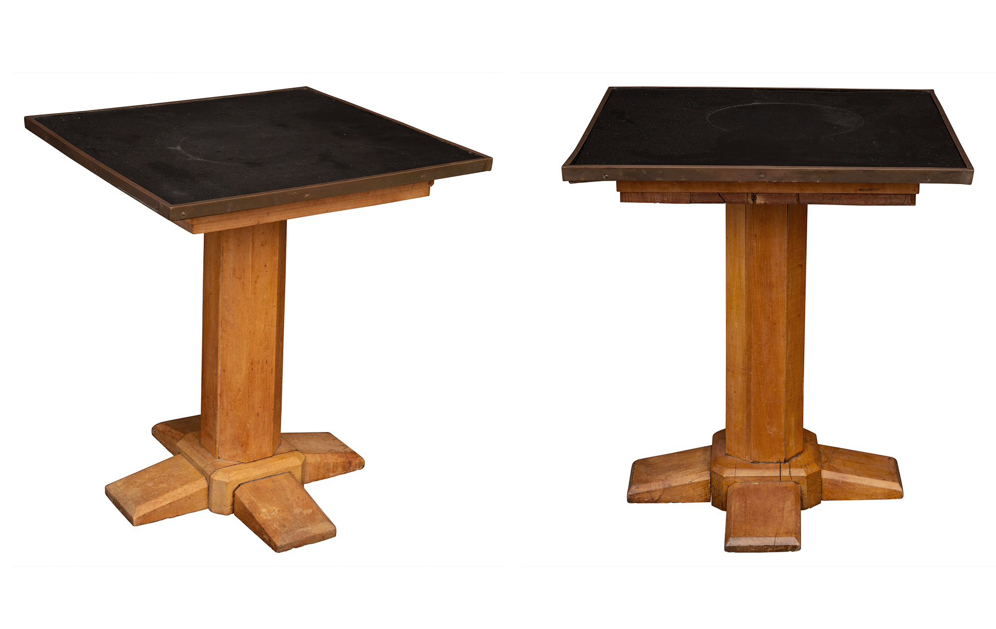 Lot image - Pair of Slate-Top Fruitwood Side Tables