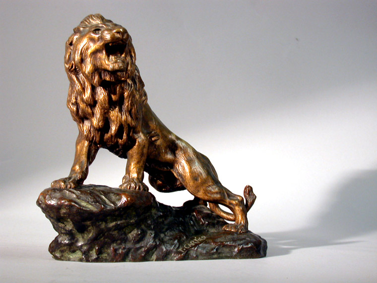 Lot image - Bronze Sculpture of a Lion T. Cartier