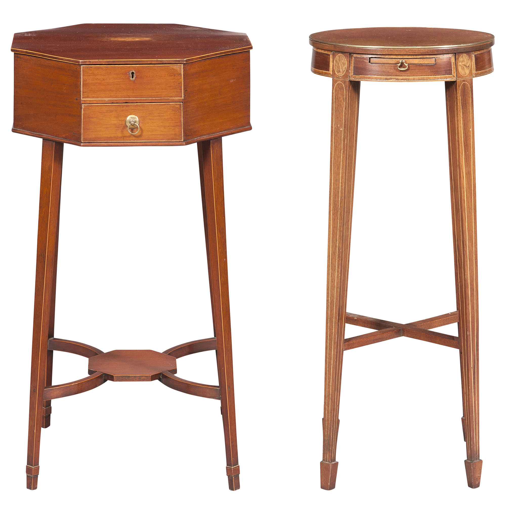 Lot image - George III Inlaid Mahogany Octagonal Work Table