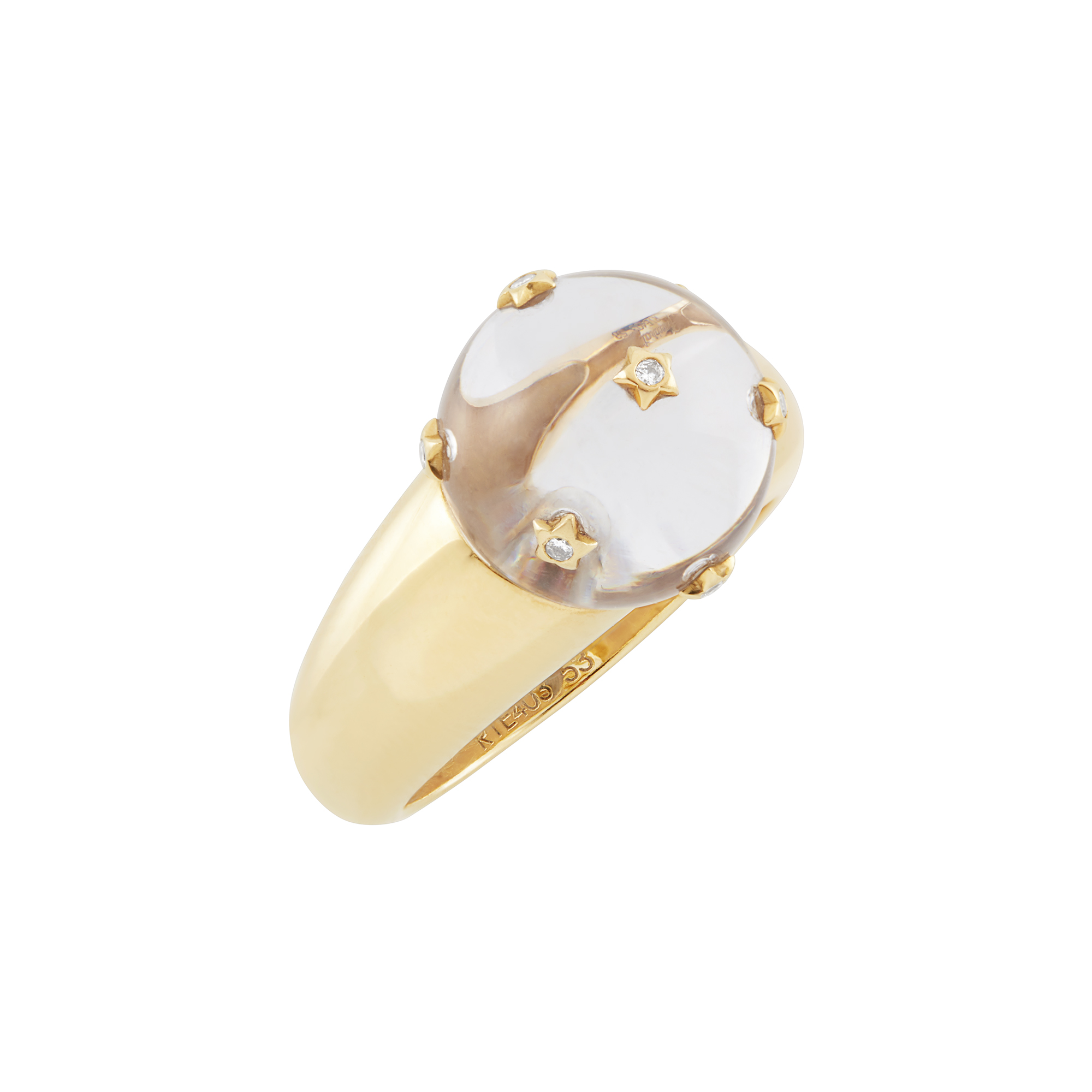 Lot image - Gold, Crystal and Diamond Ring, Baccarat