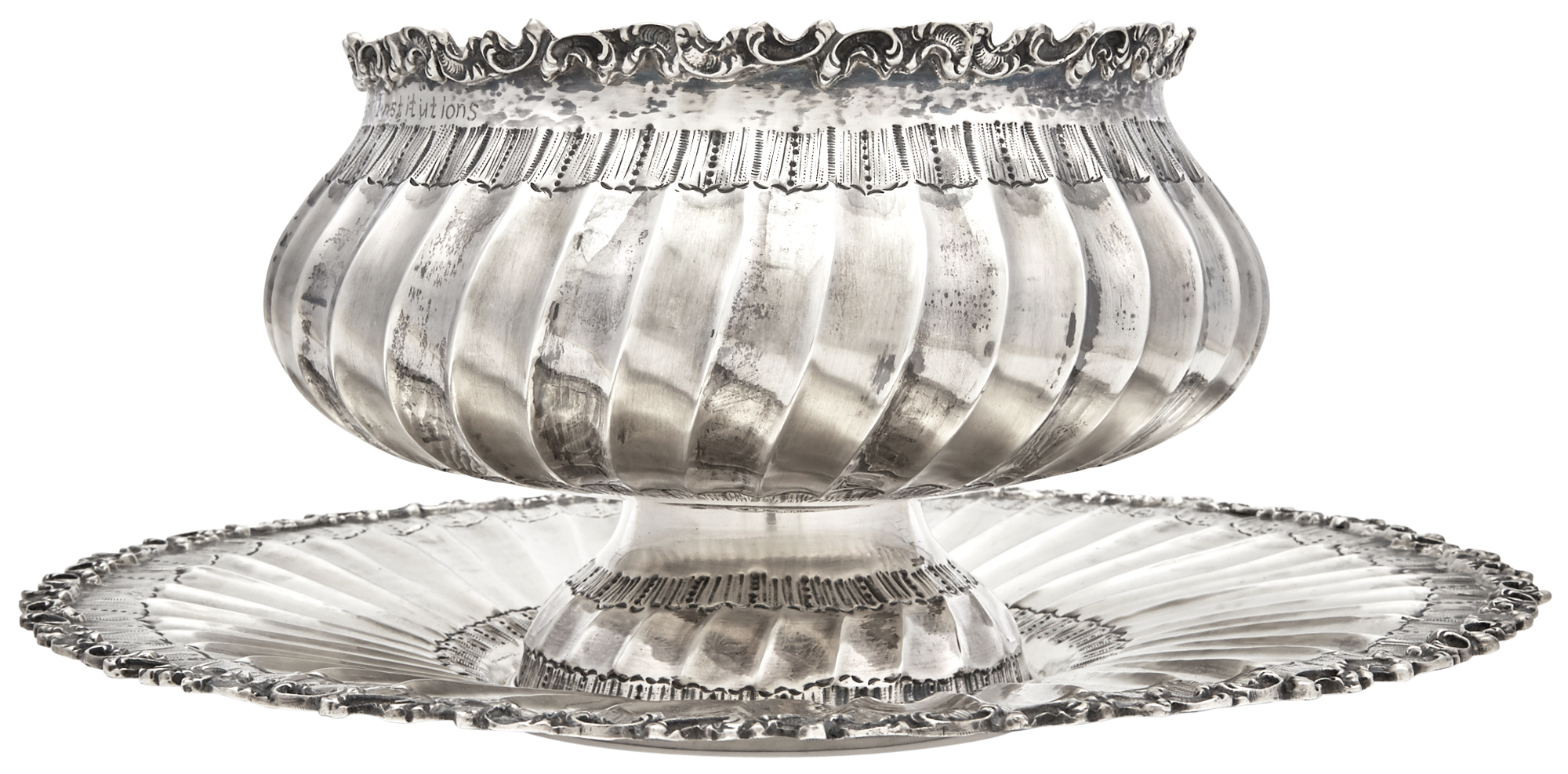 Lot image - Continental Sterling Silver Centerpiece Bowl on Stand