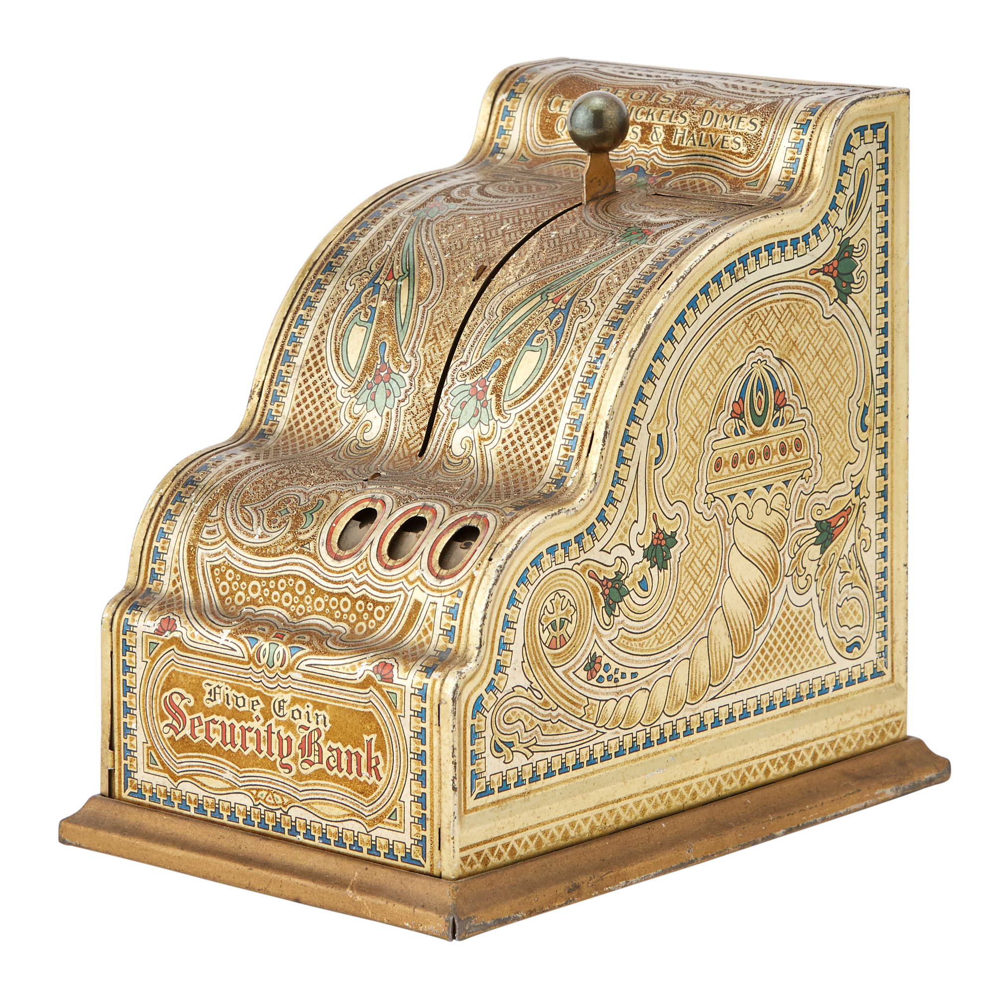 Lot image - Five Coin Security Bank in Tin