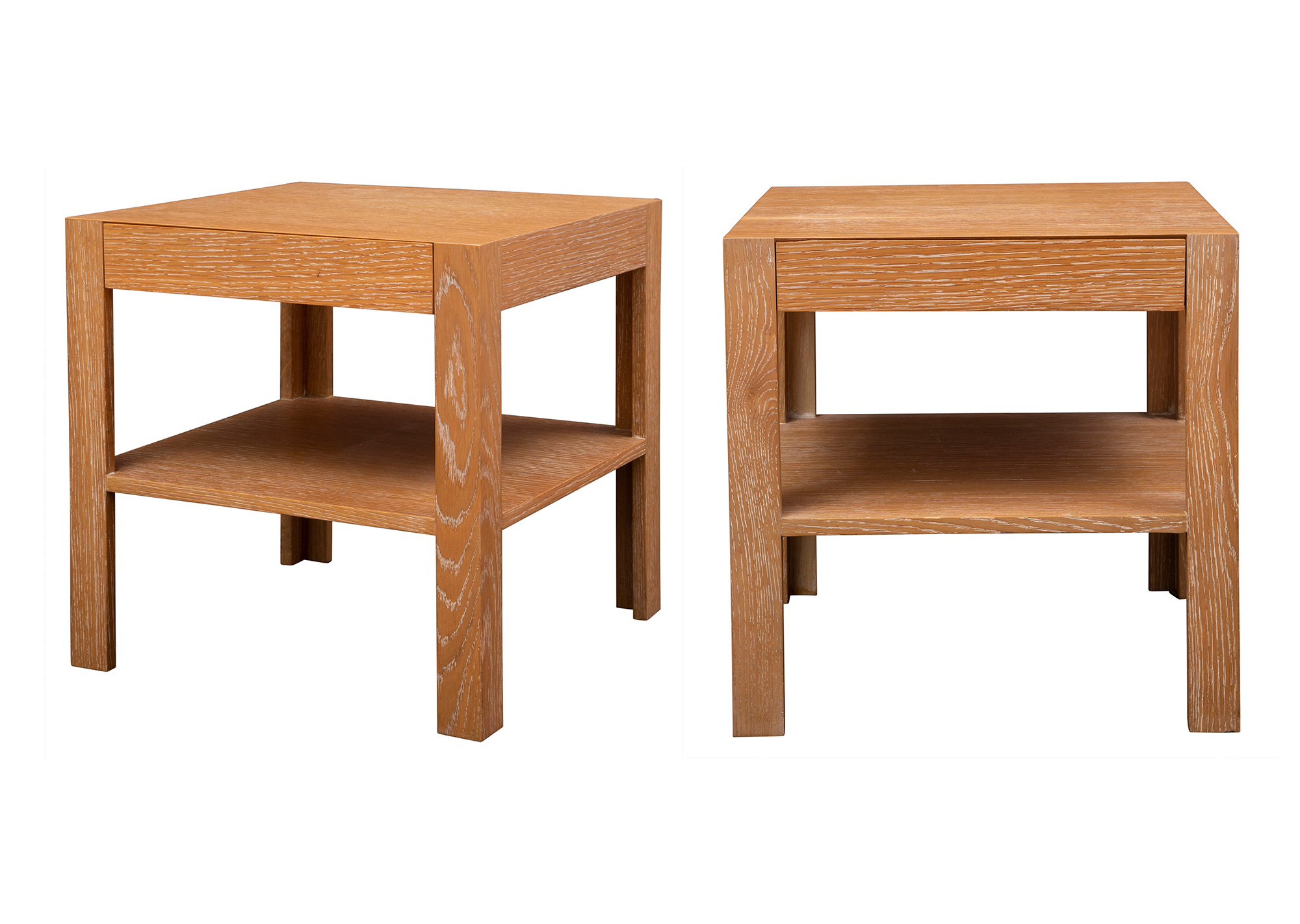 Lot image - Pair of Cerused Oak Occasional Tables