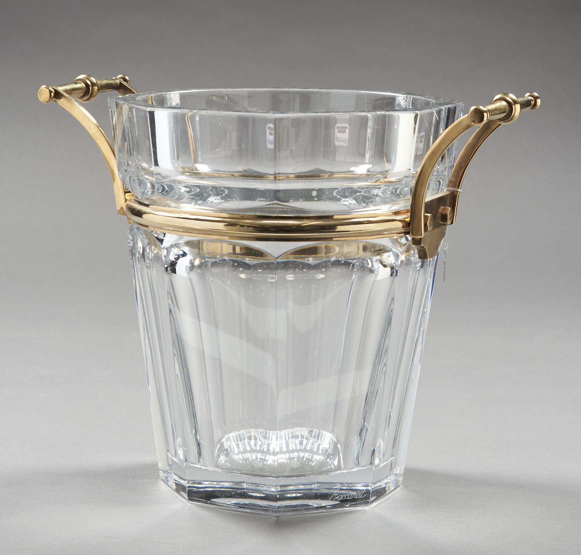 Lot image - Baccarat Gilt Metal Mounted Glass Wine Cooler