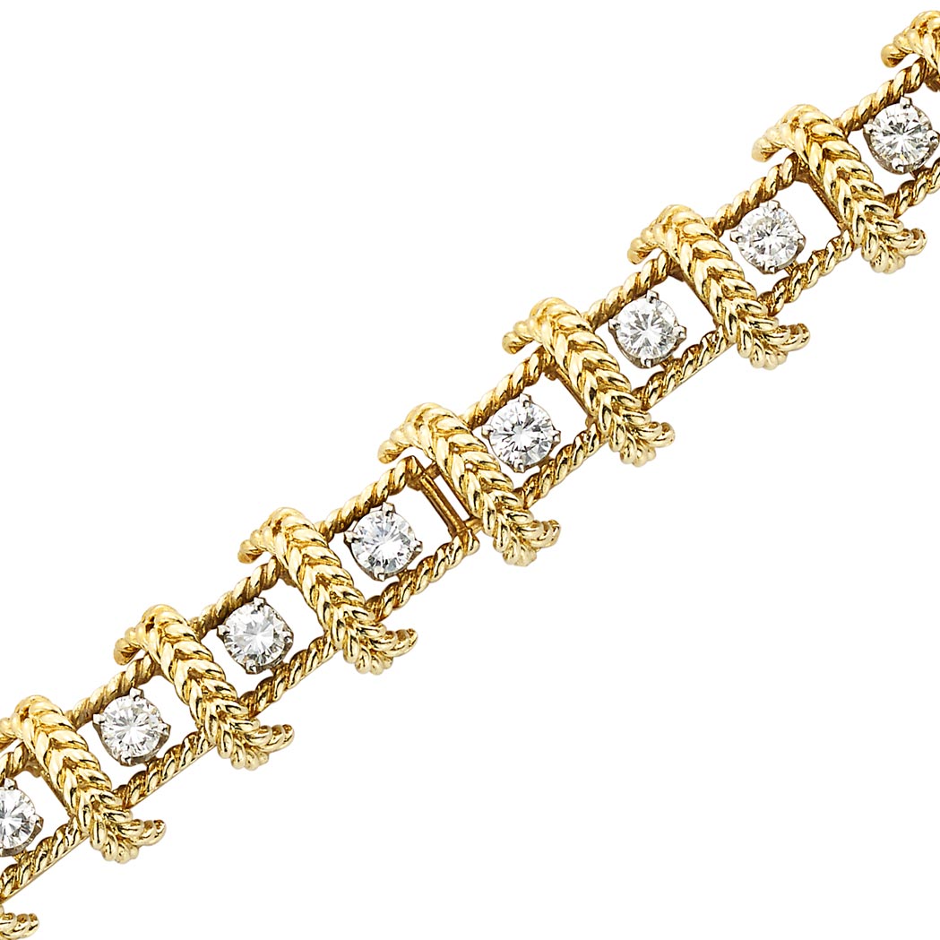 Lot image - Gold and Diamond Bracelet