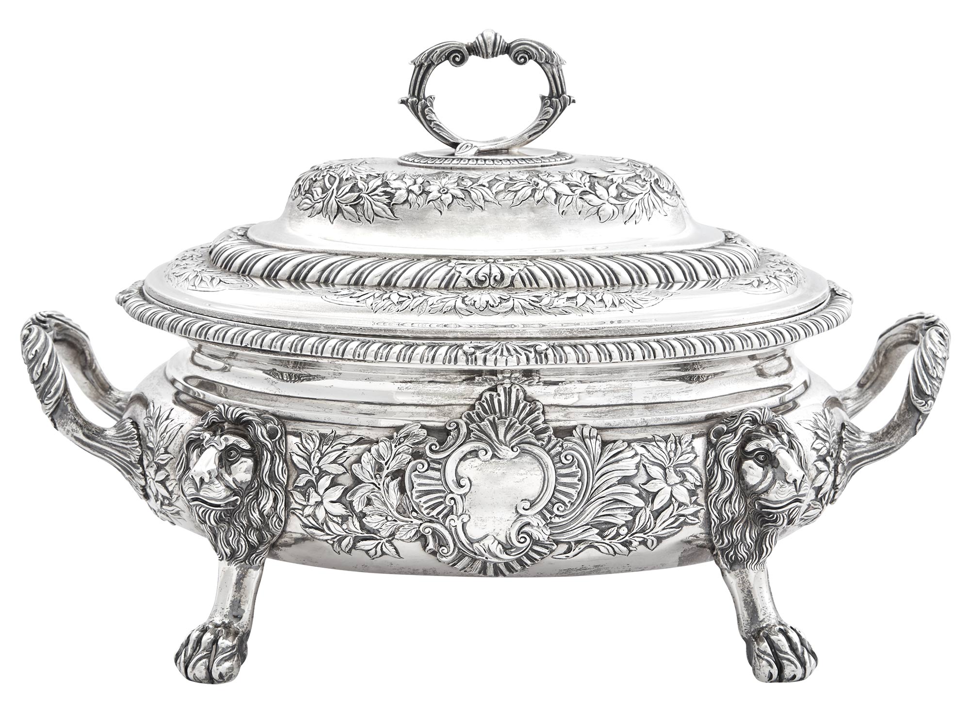 Lot image - George III Sterling Silver Covered Soup Tureen