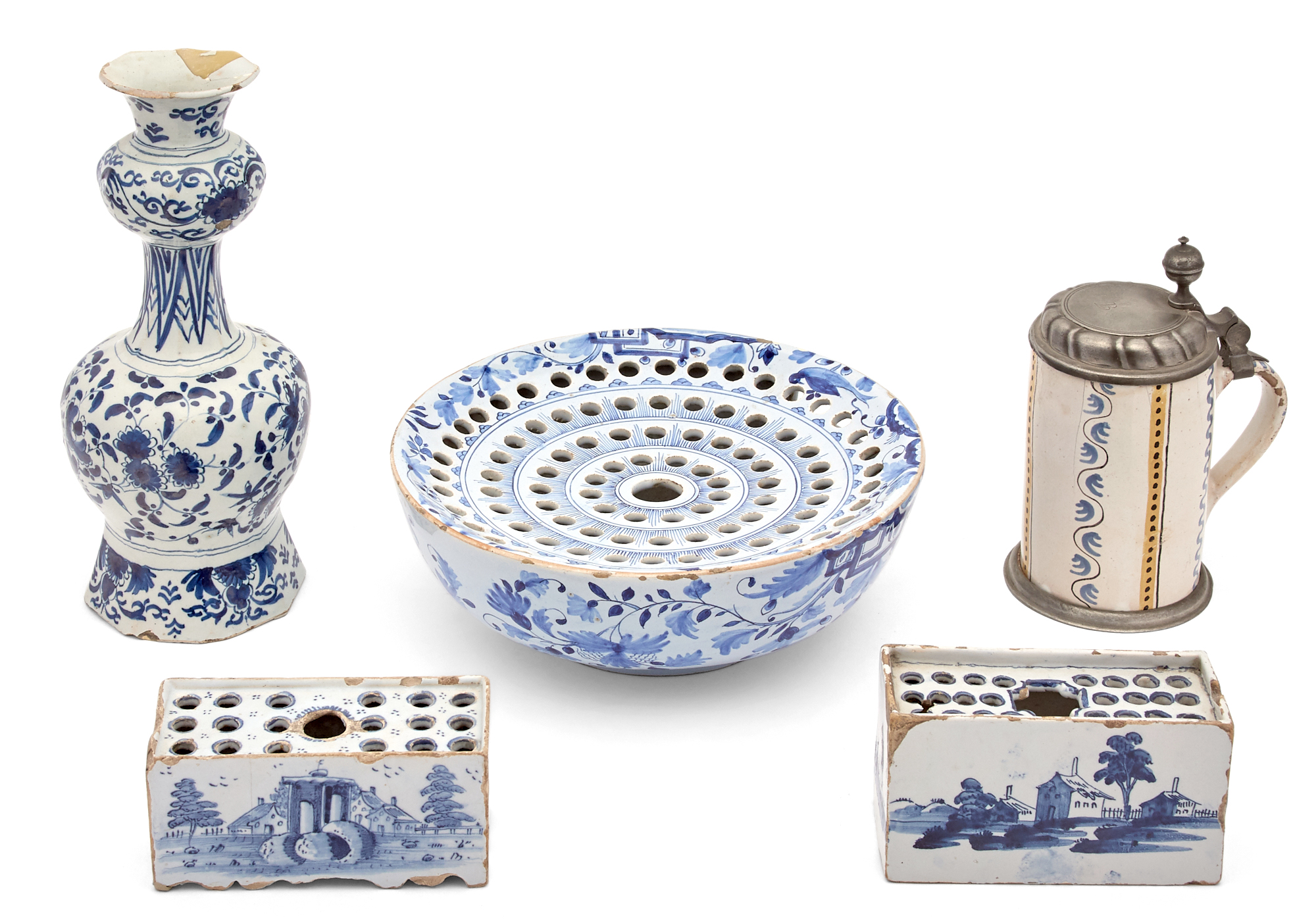 Lot image - Group of Delft Blue and White Articles