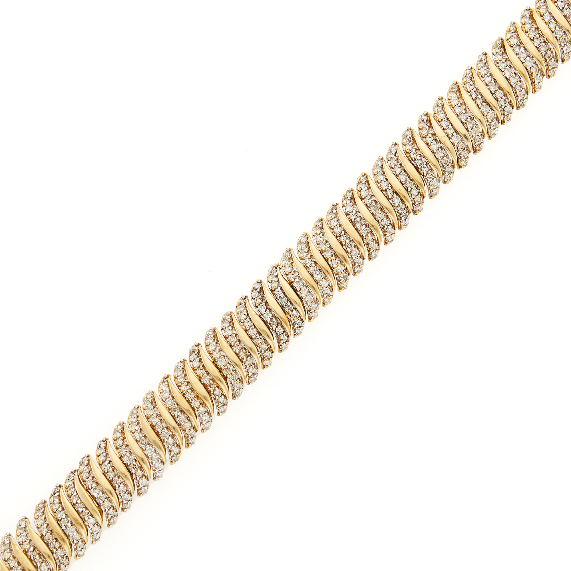 Lot image - Low Karat Gold and Diamond Bracelet