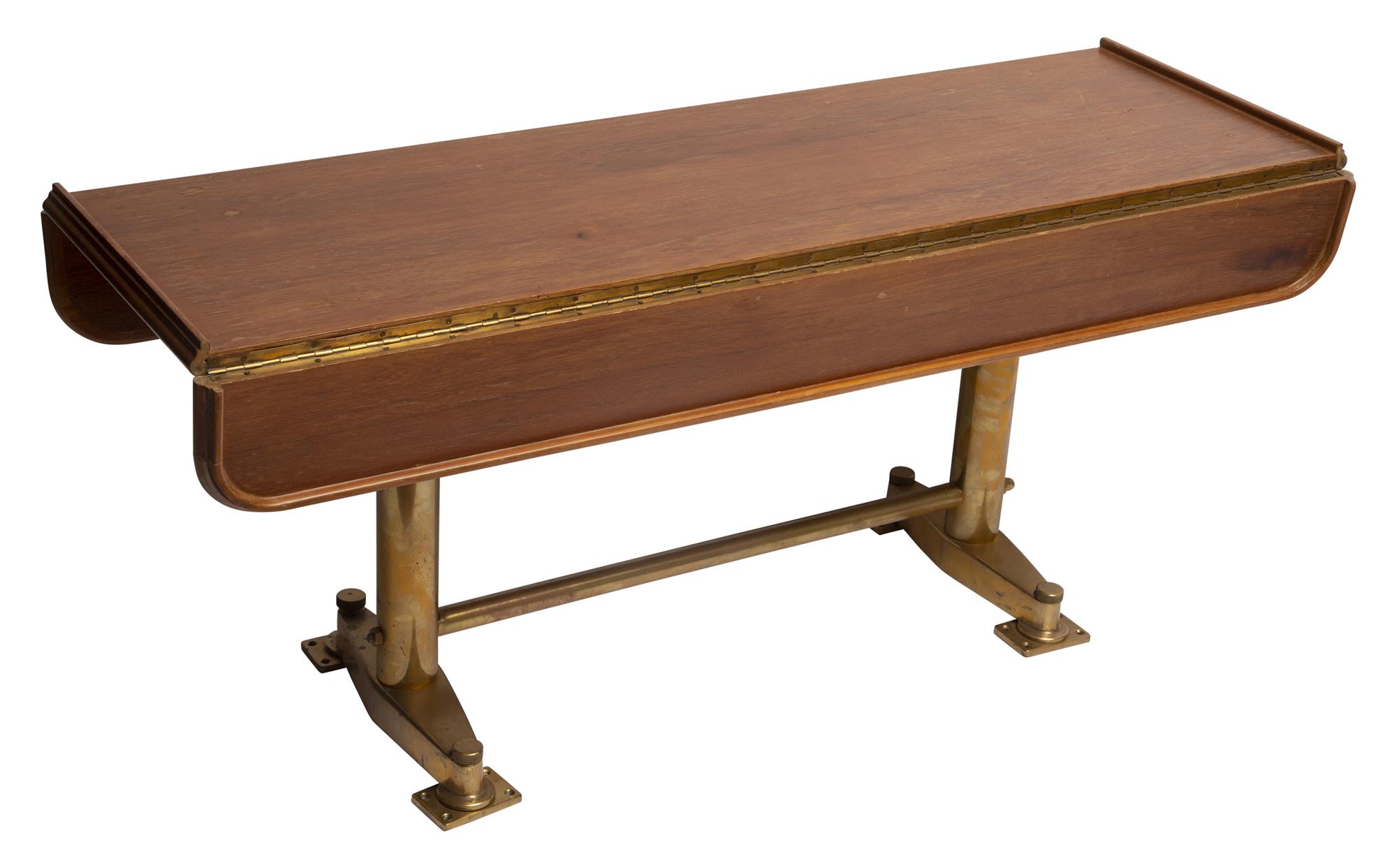 Lot image - Mahogany and Brass Yacht Table