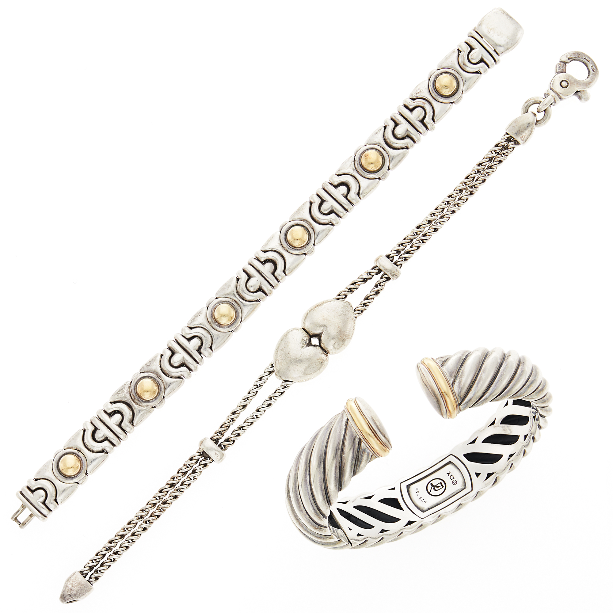 Lot image - Three Silver Bracelets