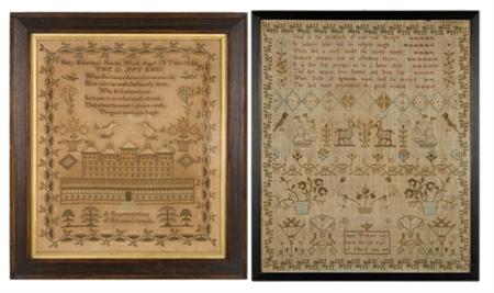 Lot image - Two English Needlework Samplers