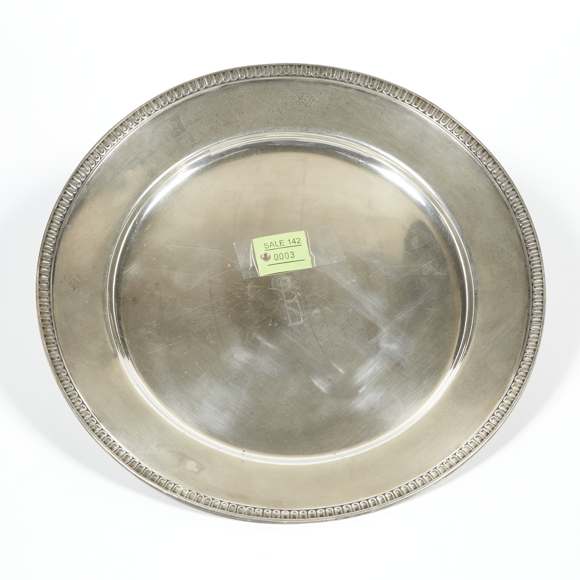 Lot image - Silver Tray, 25 ozs., damaged