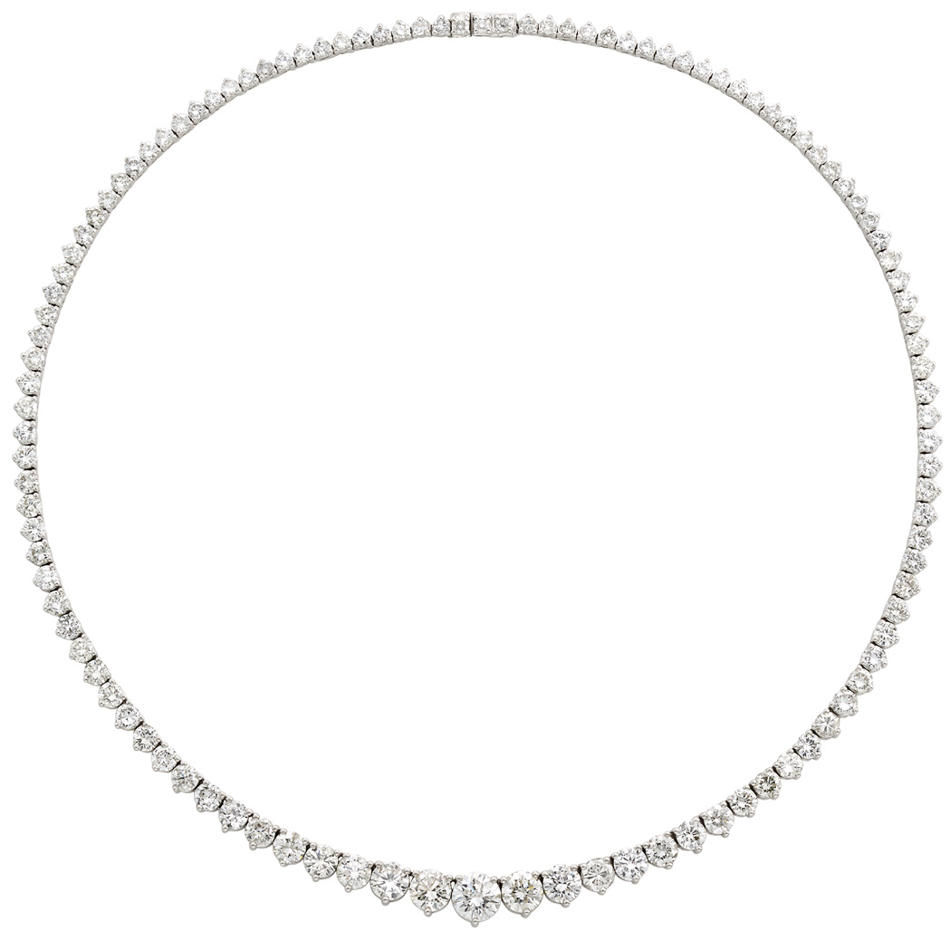 Lot image - White Gold and Diamond Necklace