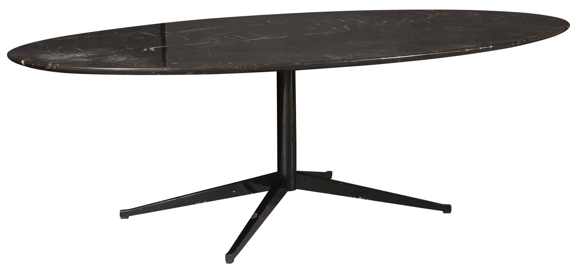 Lot image - Florence Knoll Marble Top Steel Table Desk