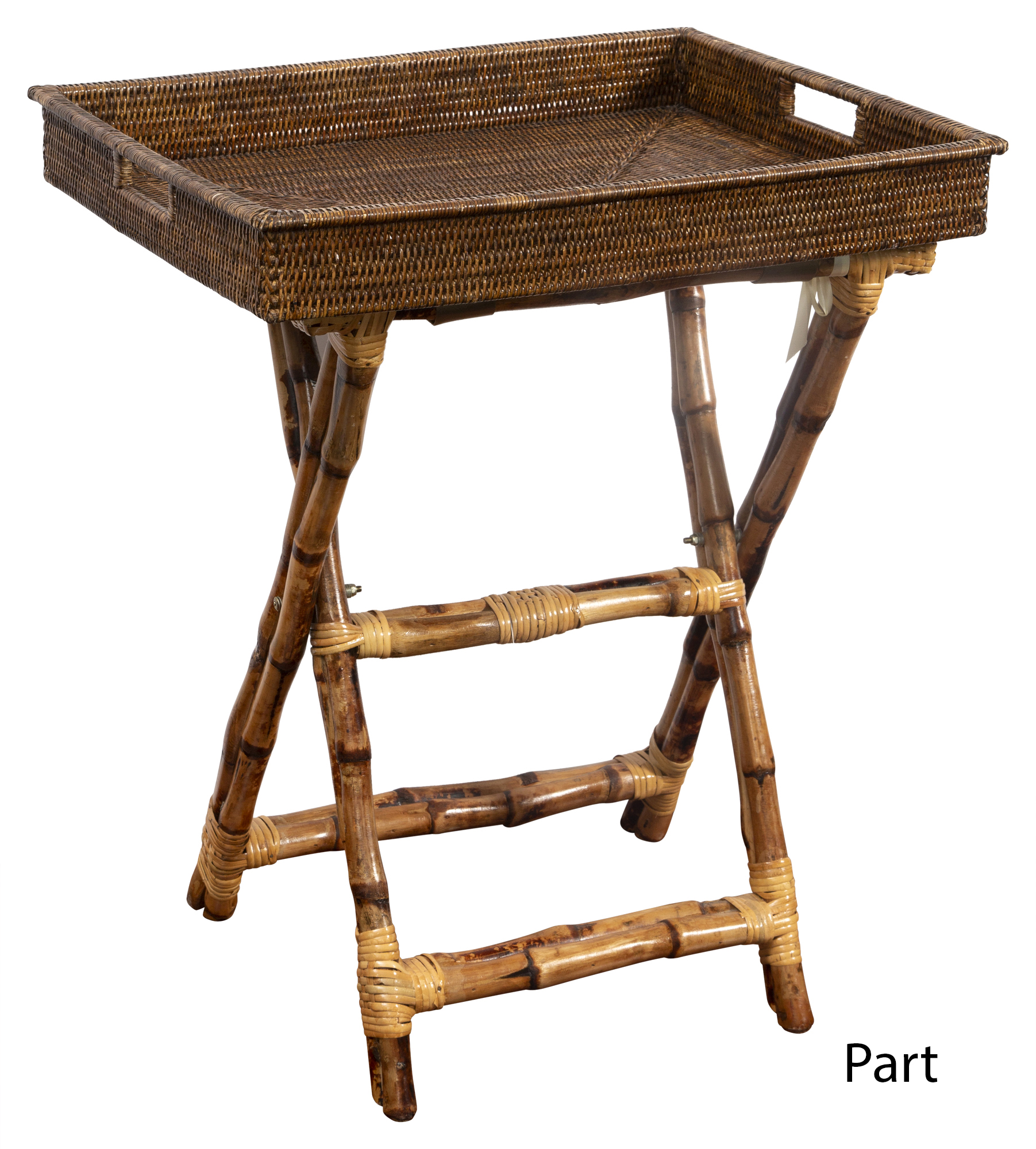 Lot image - Pair of Wicker and Bamboo Tray Tables