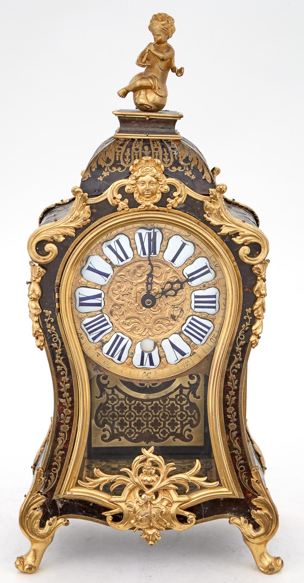 Lot image - Louis XV Style Tortoiseshell and Gilt-Metal Buhl Bracket Clock