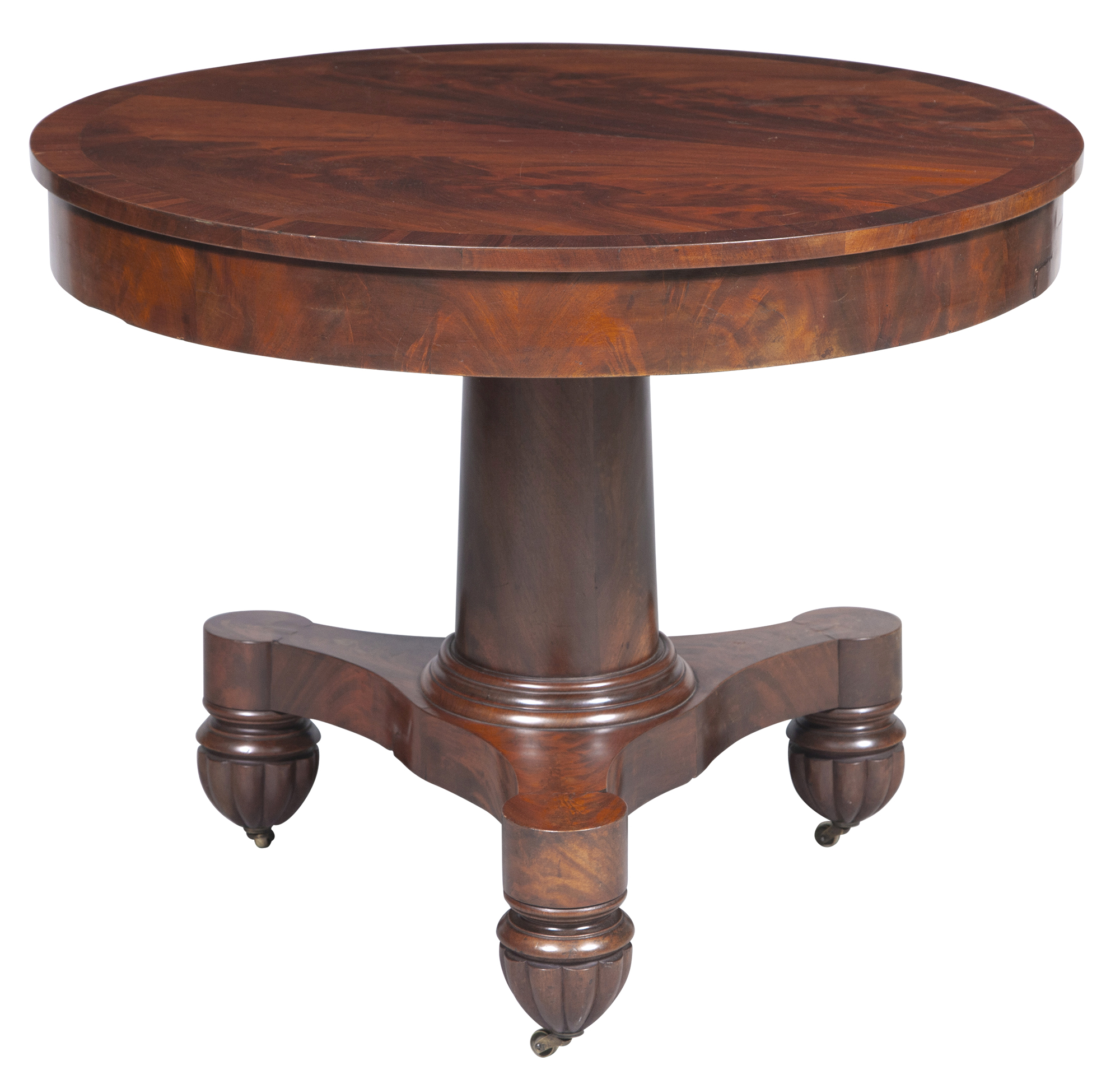 Lot image - Regency Mahogany Pedestal Center Table