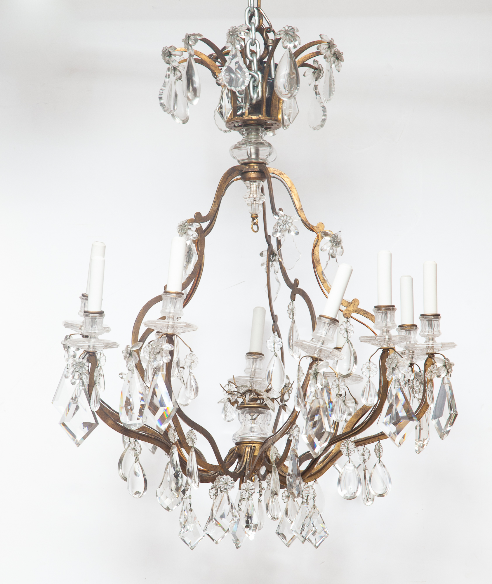 Lot image - Glass and Metal Chandelier