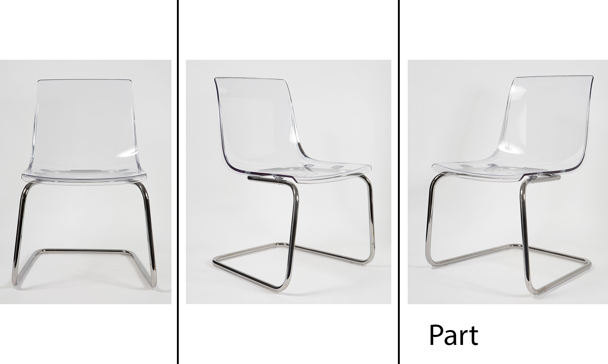 Lot image - Set of Six Acrylic and Chrome Chairs