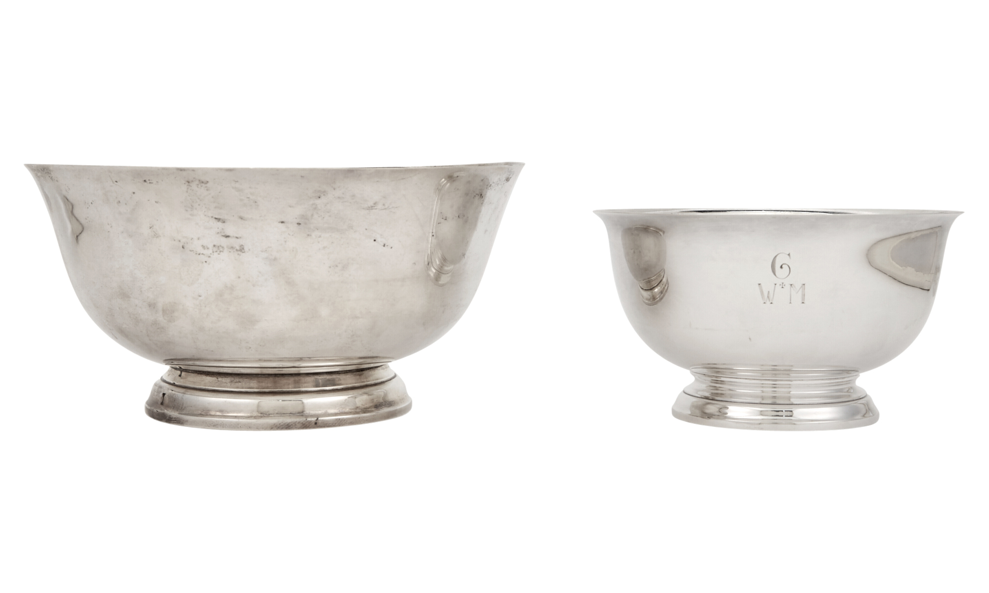 Lot image - Two American Sterling Silver Revere Style Bowls