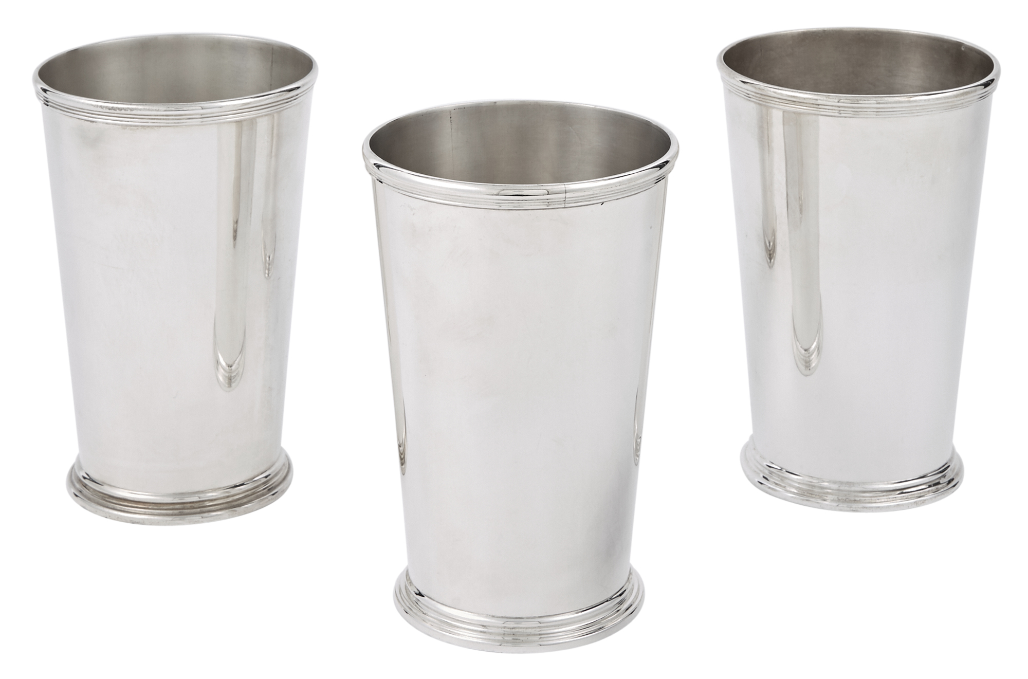 Lot image - Three English Sterling Silver Oversized Beakers