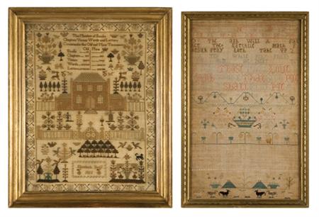 Lot image - Two Needlework Samplers
