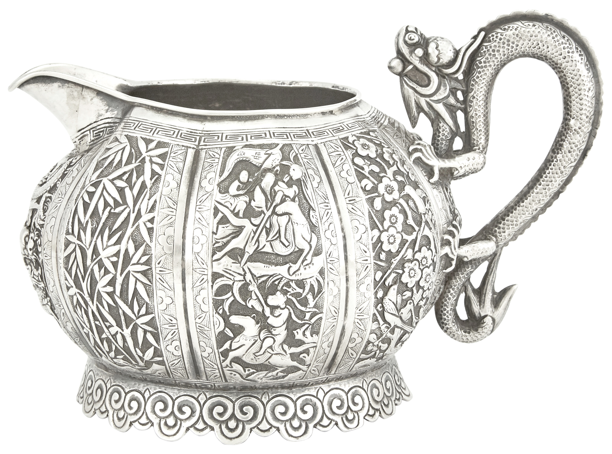 Lot image - Chinese Export Silver Cream Jug