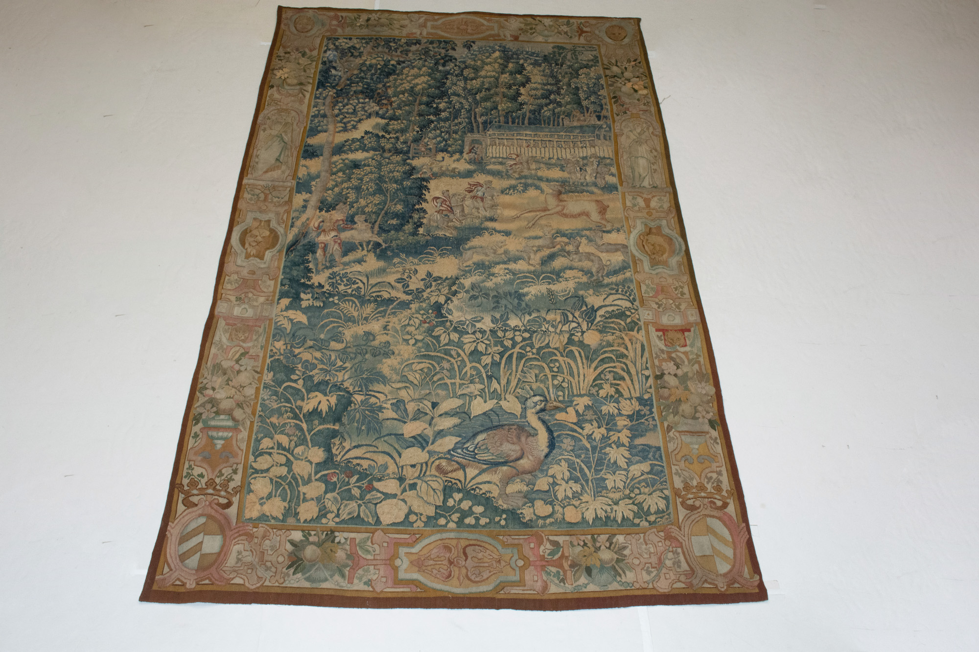 Lot image - Flemish Hunting Tapestry Panel