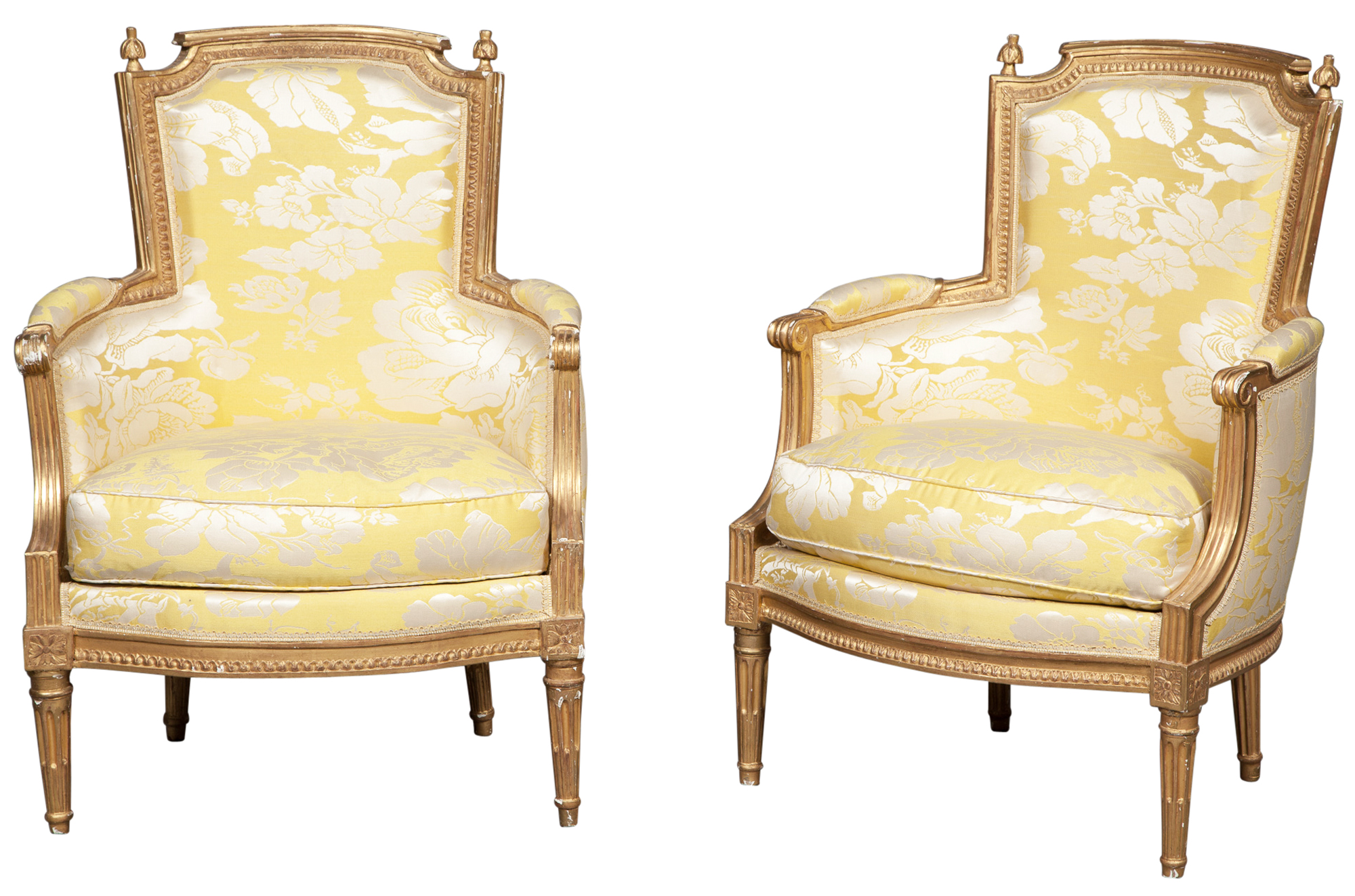 Lot image - Pair of Louis XVI Giltwood Bergères
