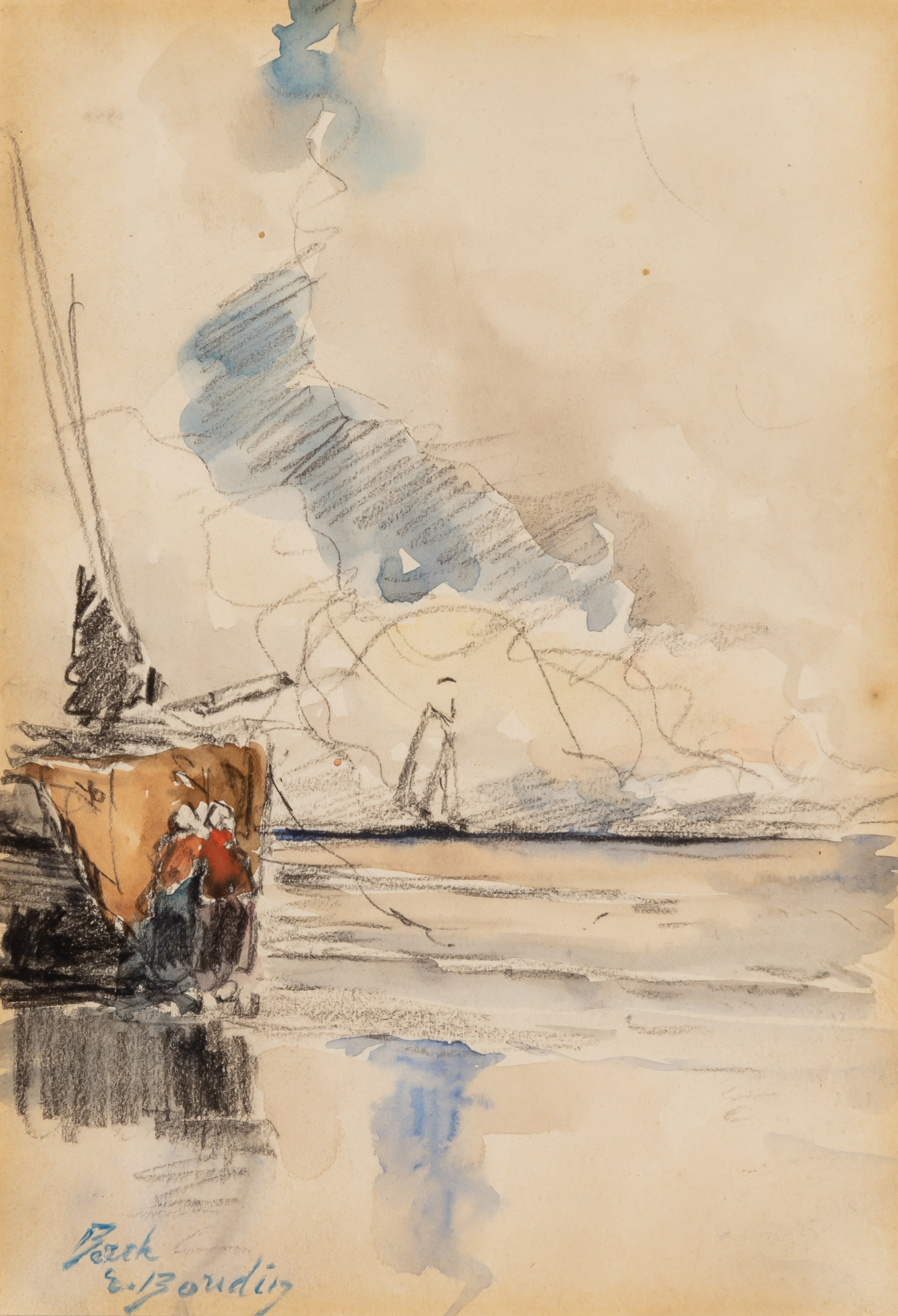 Lot image - Attributed to Eugene Louis Boudin