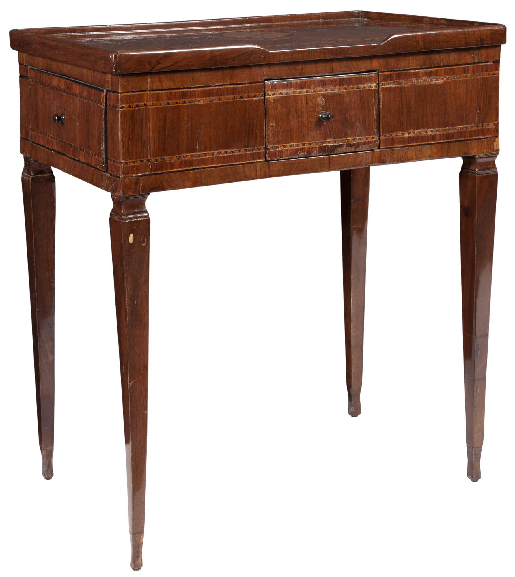 Lot image - Italian Neoclassical Walnut and Marquetry Table