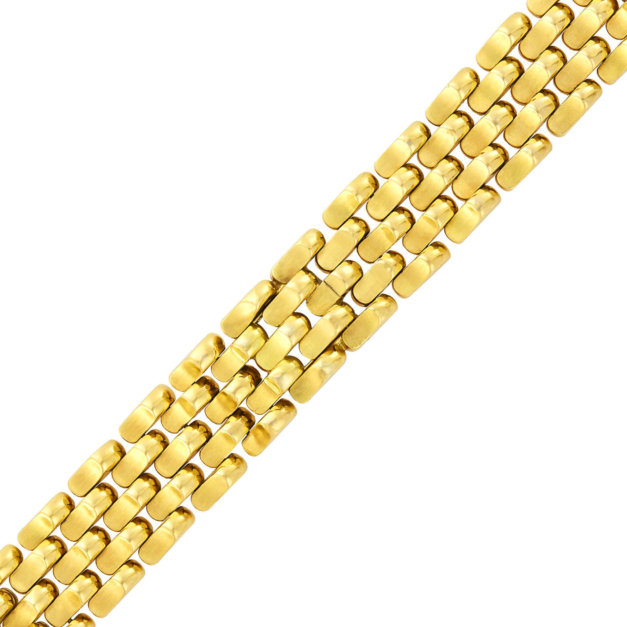 Lot image - Wide Gold Bracelet-Watch