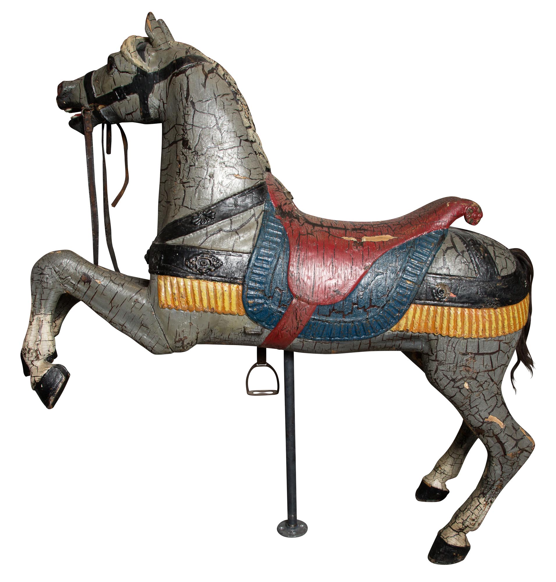 Lot image - Carved and Painted Jumper Carousel Horse