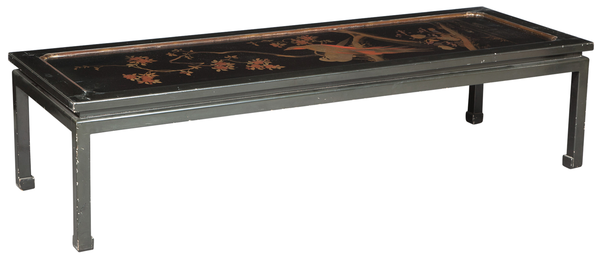 Lot image - Japanese Style Black Lacquered and Parcel Gilt Low Table