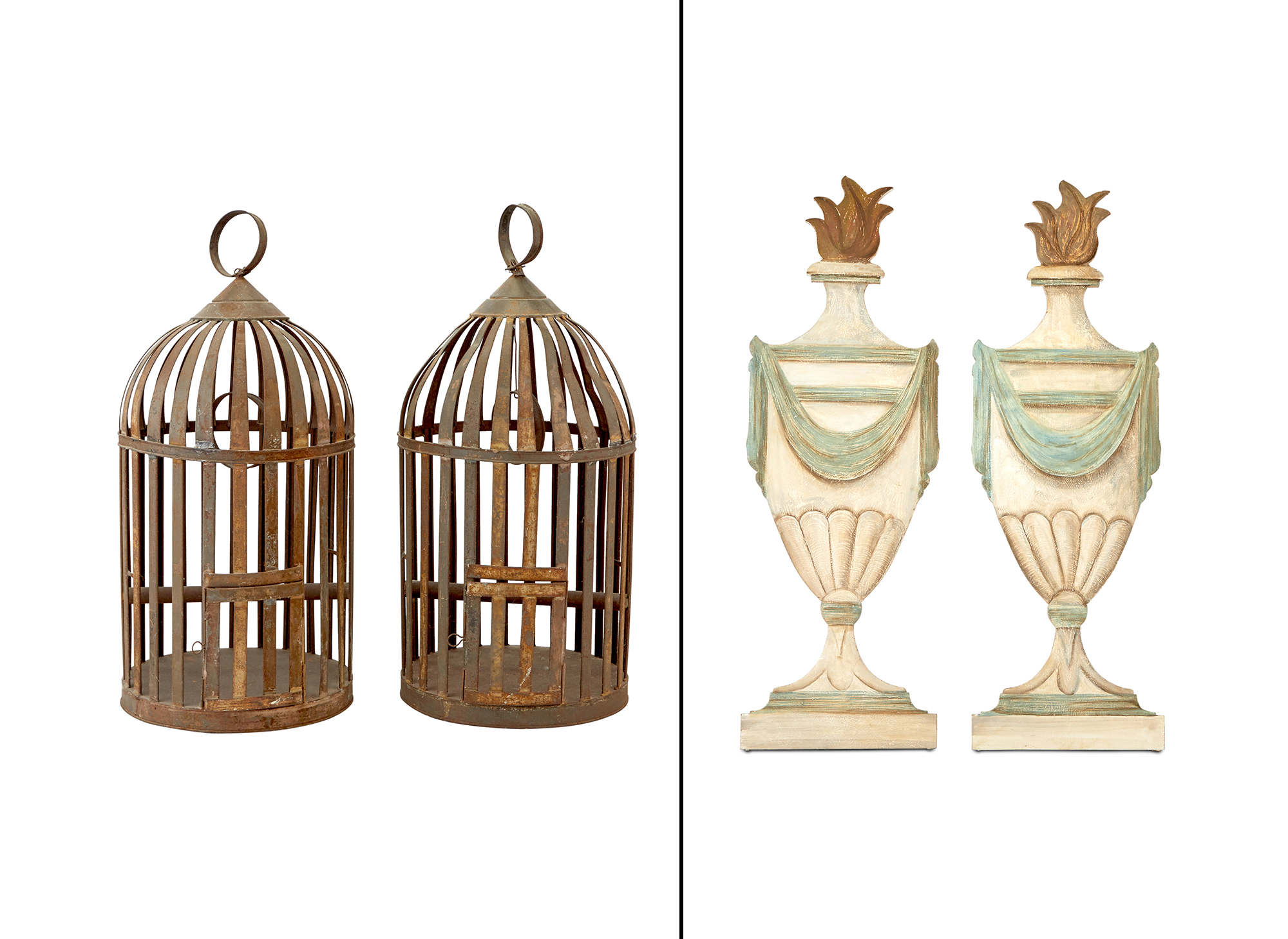 Lot image - Pair of Tole Bird Cages