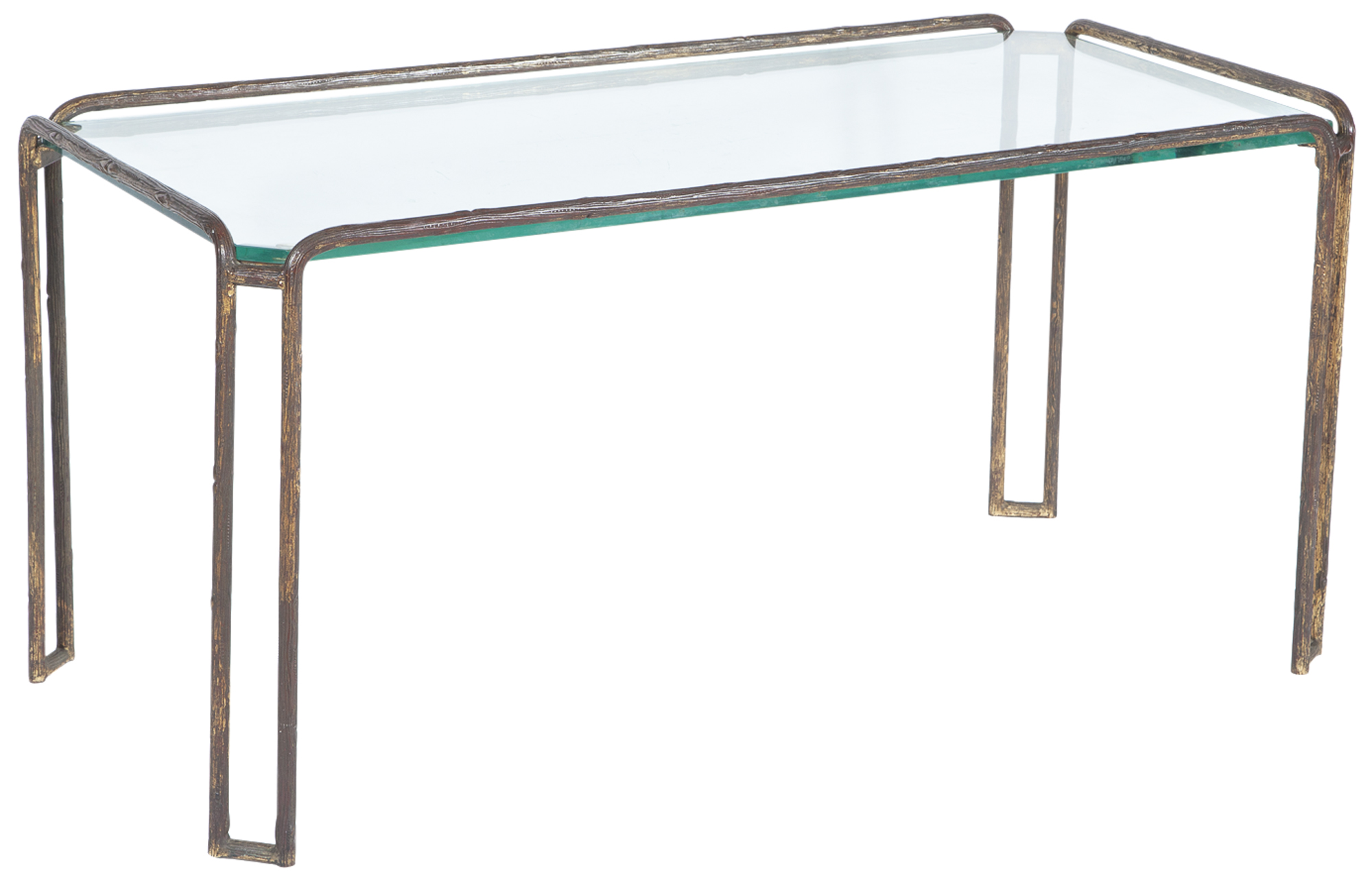 Lot image - Maison Jansen Bronze and Glass Low Table