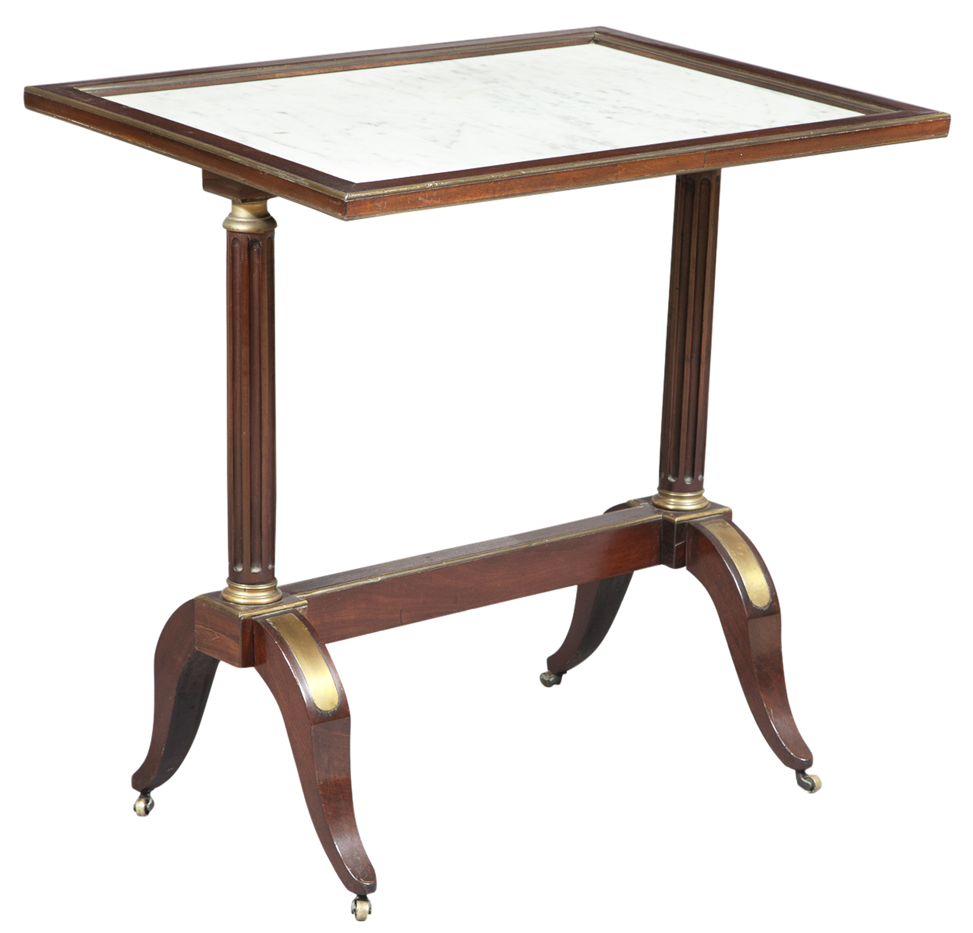 Lot image - Louis XVI Marble Top Mahogany Side Table