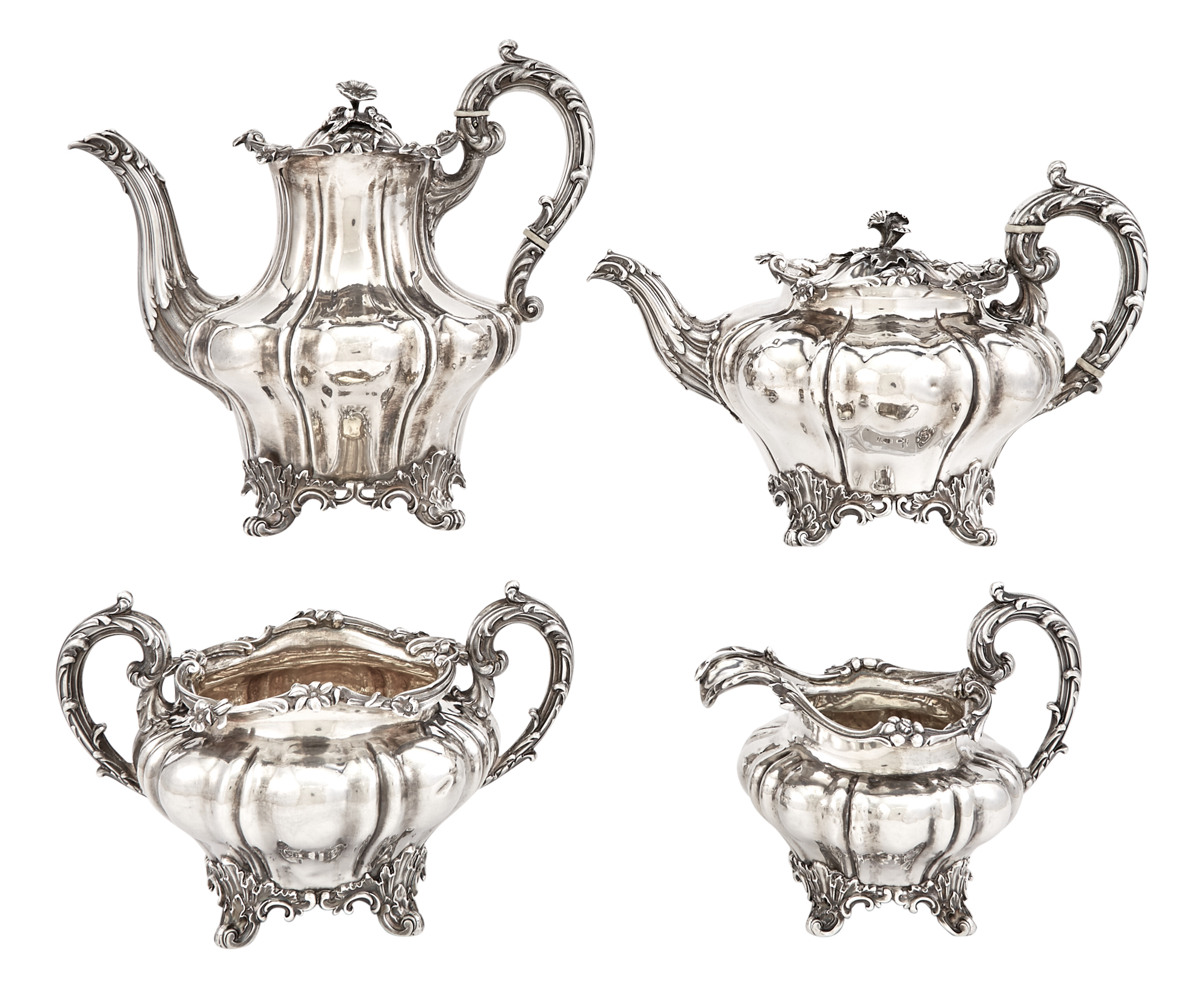 Lot image - William IV Sterling Silver Tea and Coffee Service