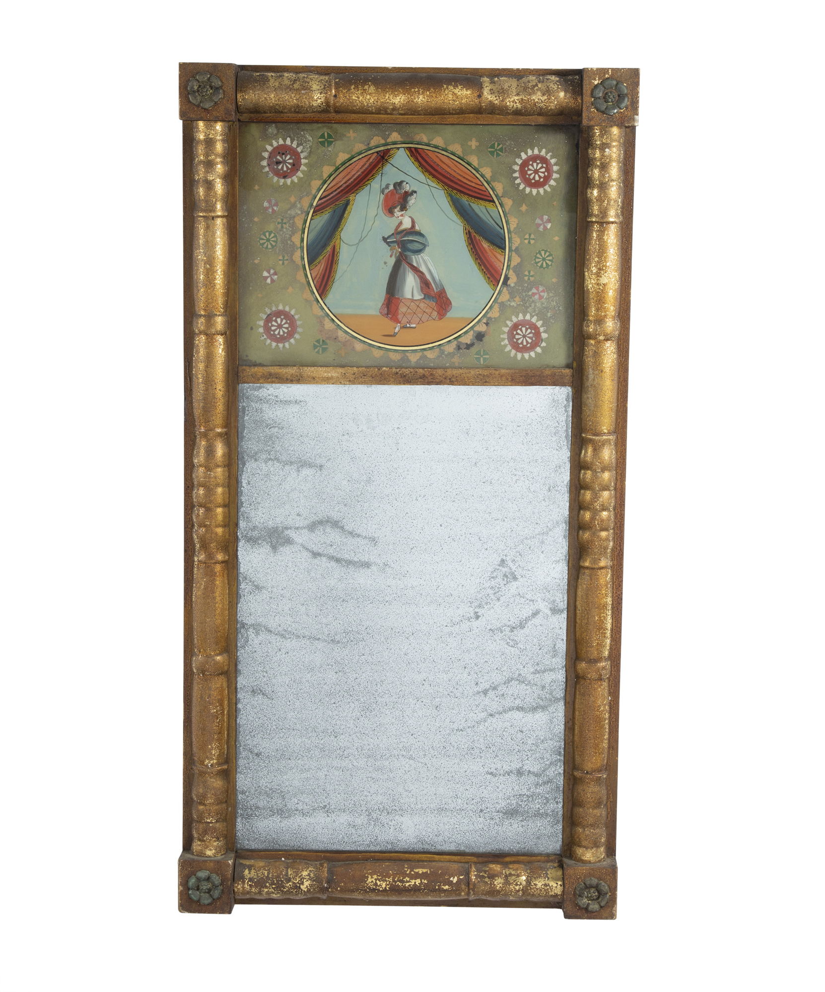Lot image - Federal Giltwood And Églomisé Mirror