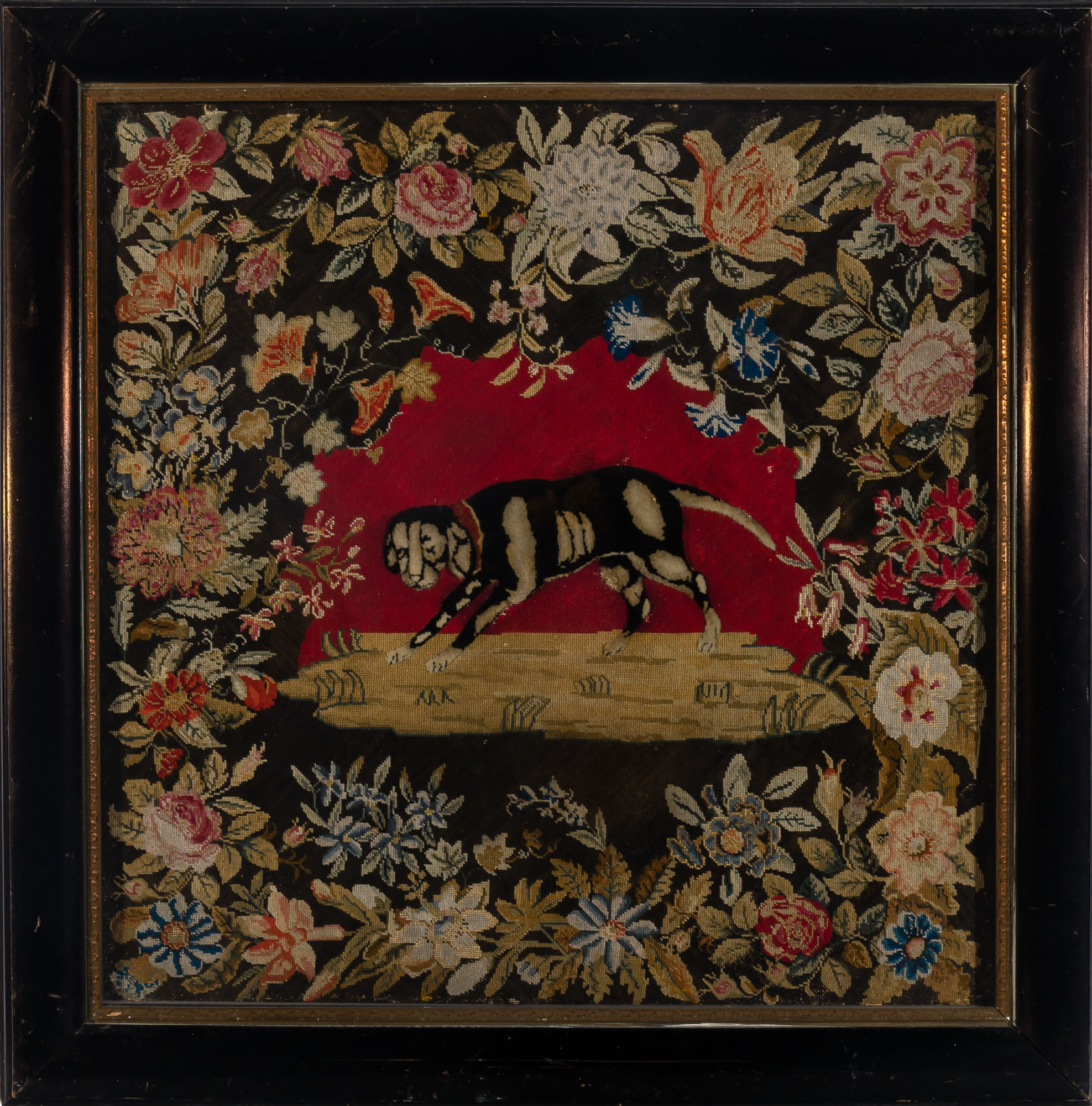 Lot image - Woolwork Picture of a Dog