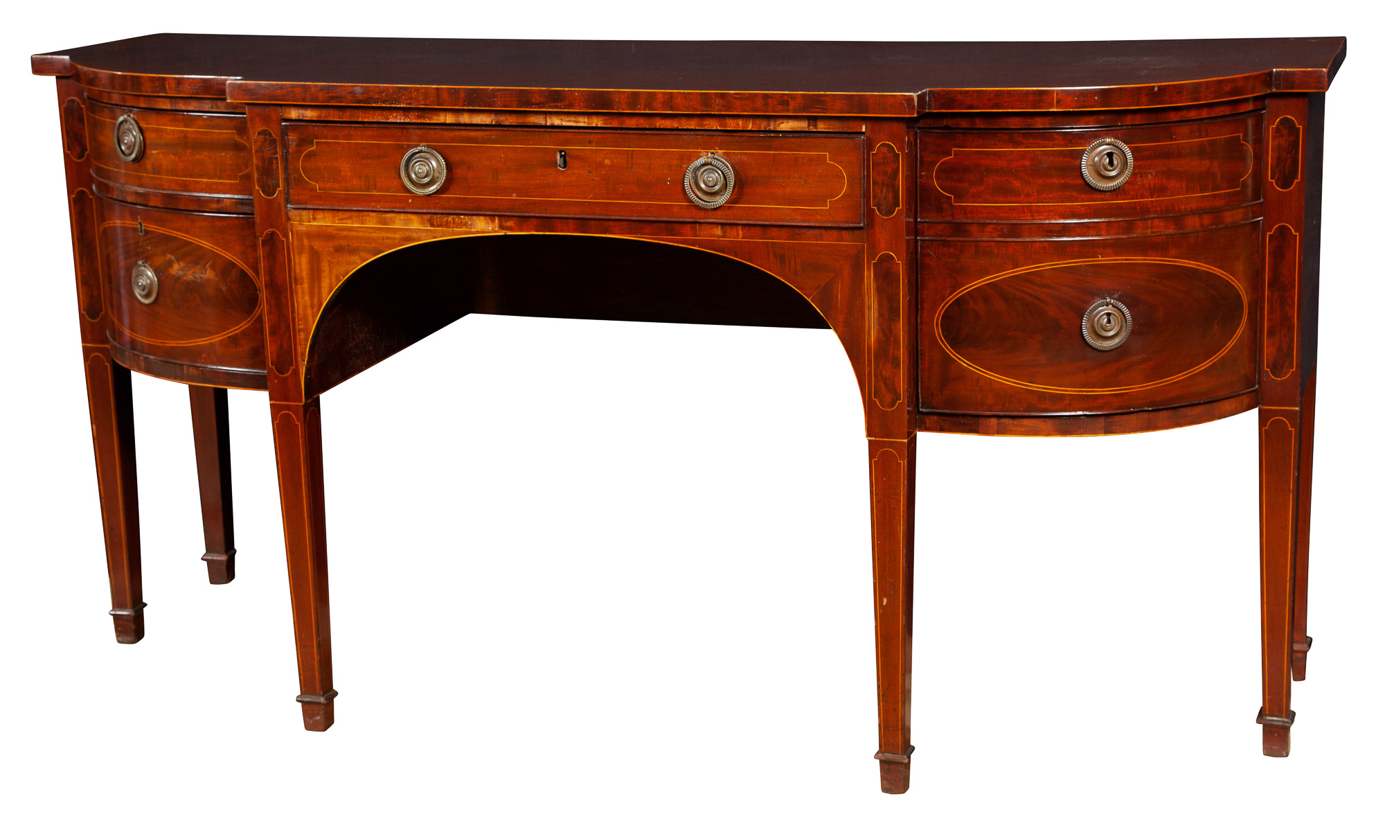 Lot image - George III Inlaid Mahogany Sideboard