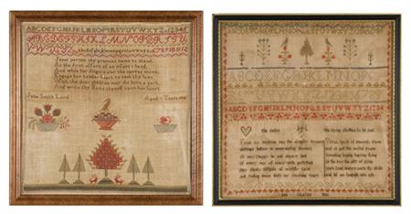 Lot image - Two English Needlework Samplers