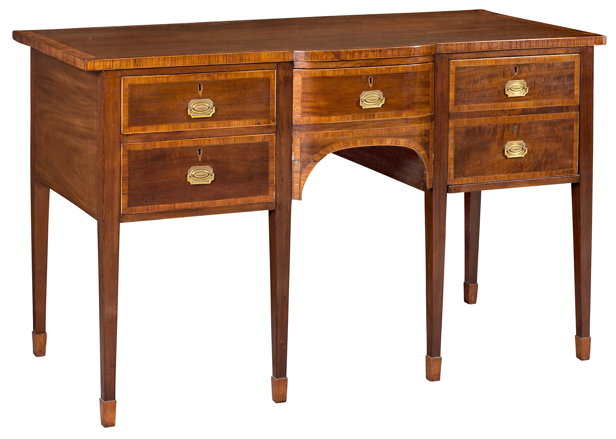 Lot image - George III Rosewood Banded Mahogany Sideboard
