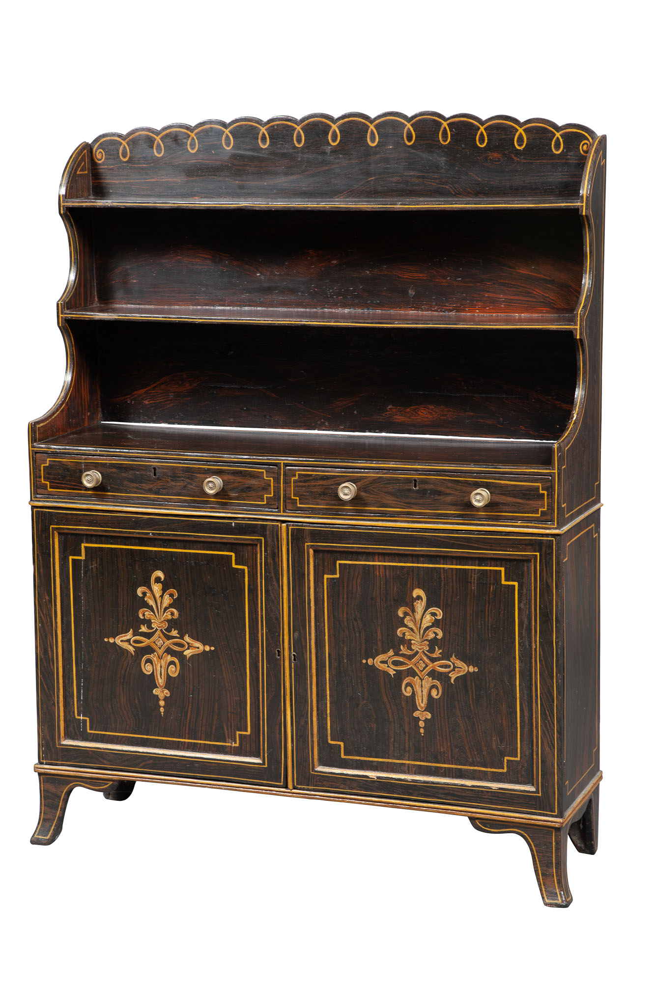 Lot image - George III Faux-Rosewood Painted Chiffonier