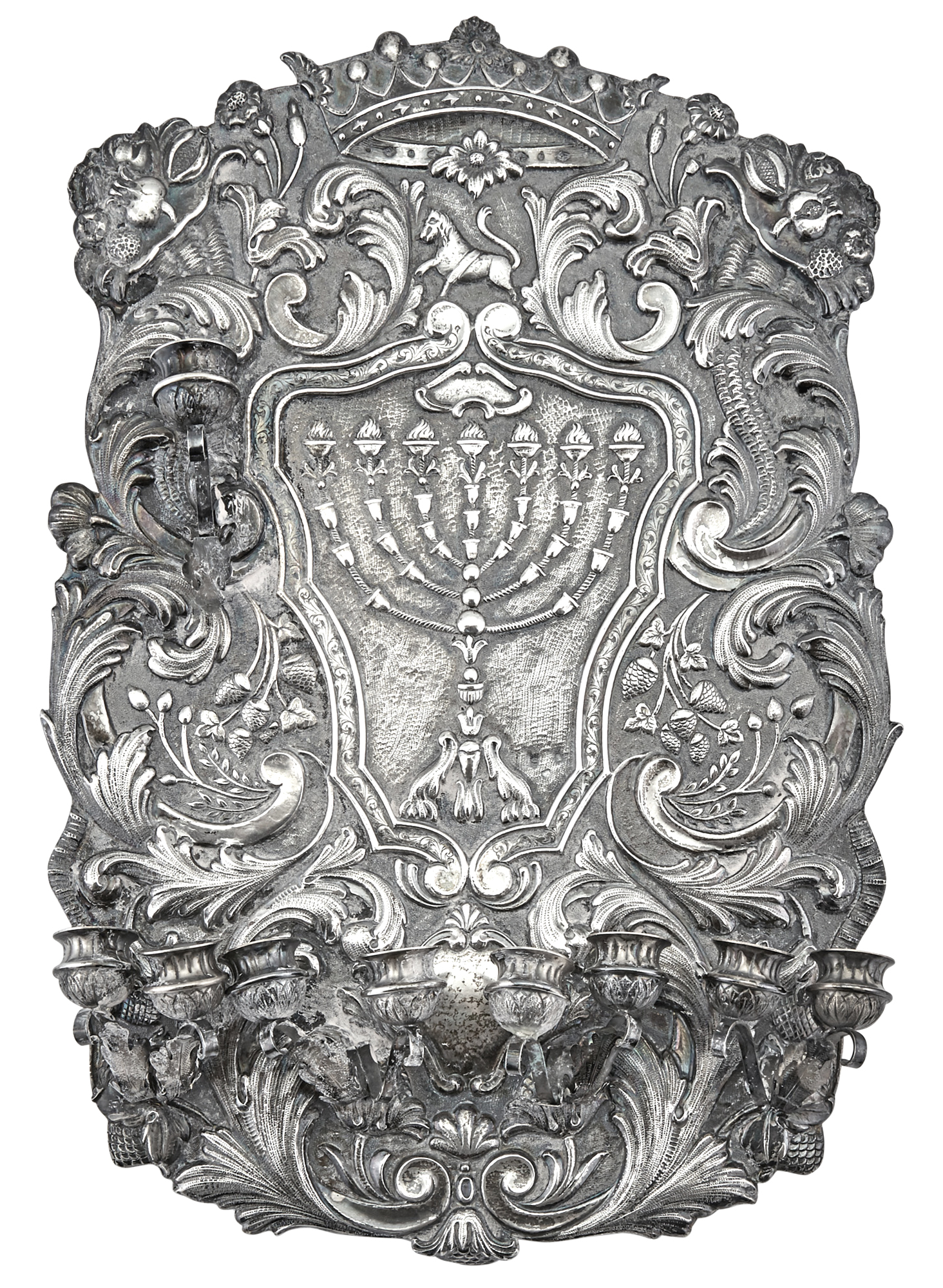 Lot image - Continental Silver Menorah