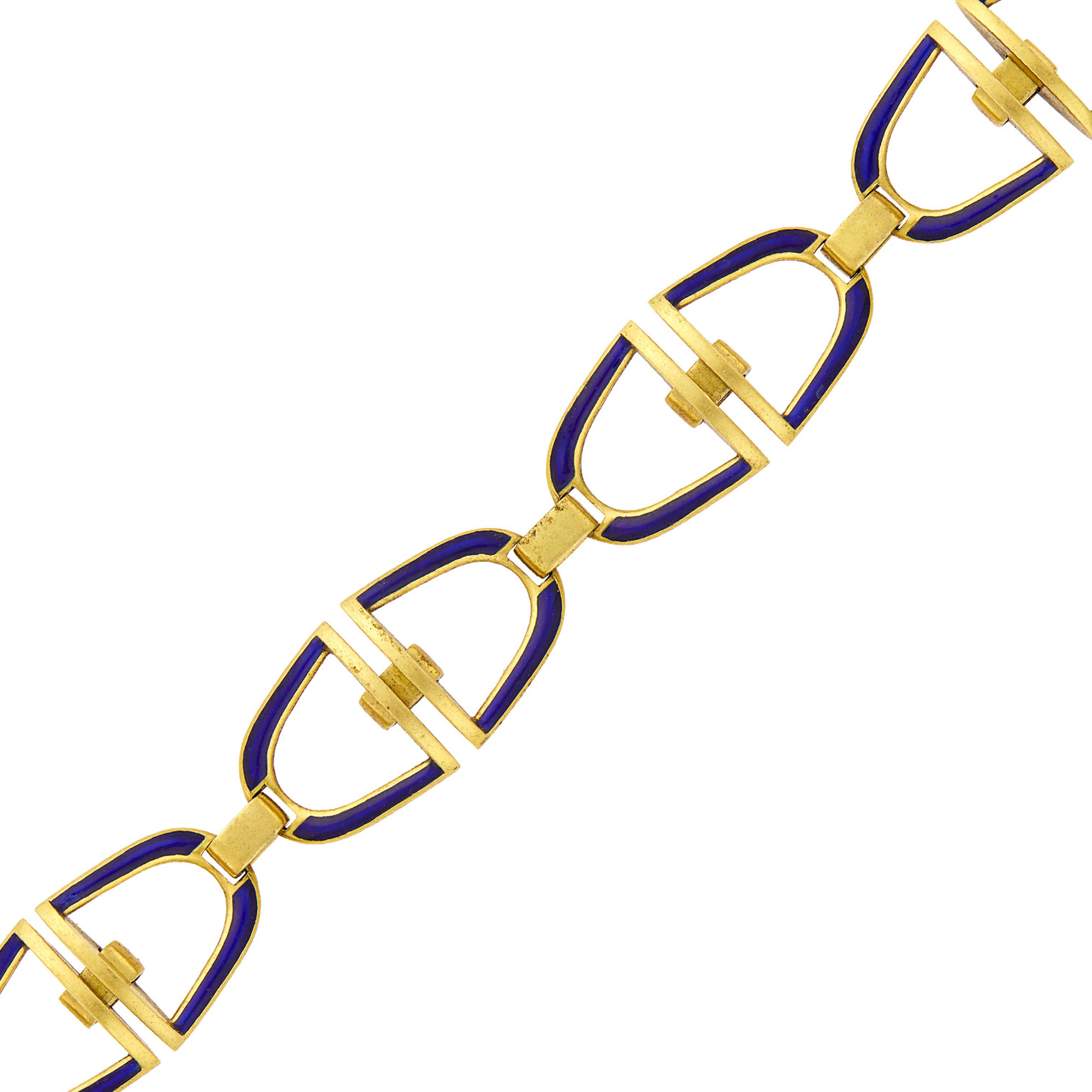 Lot image - Gold and Blue Enamel Link Bracelet
