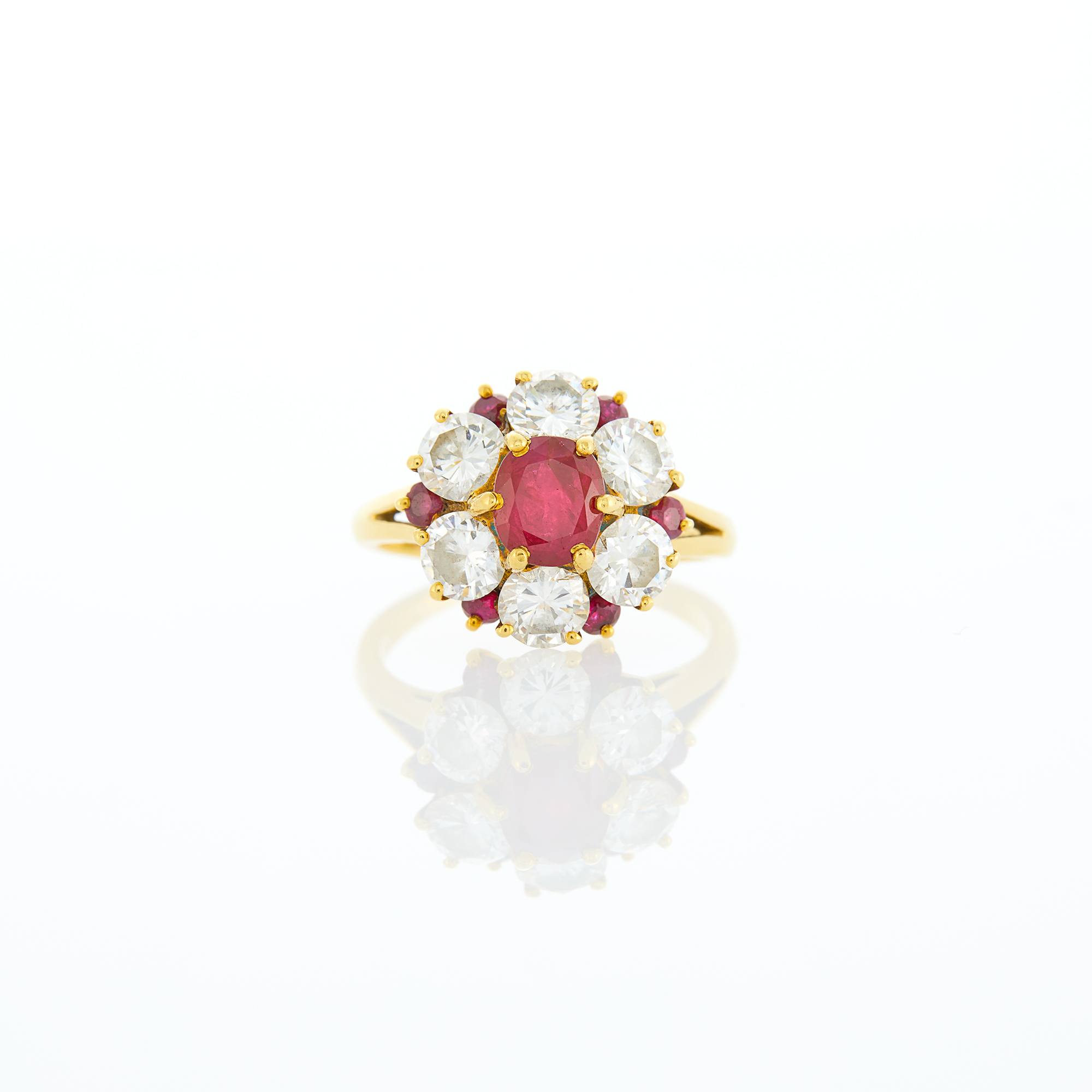 Lot image - Gold, Ruby and Diamond Ring